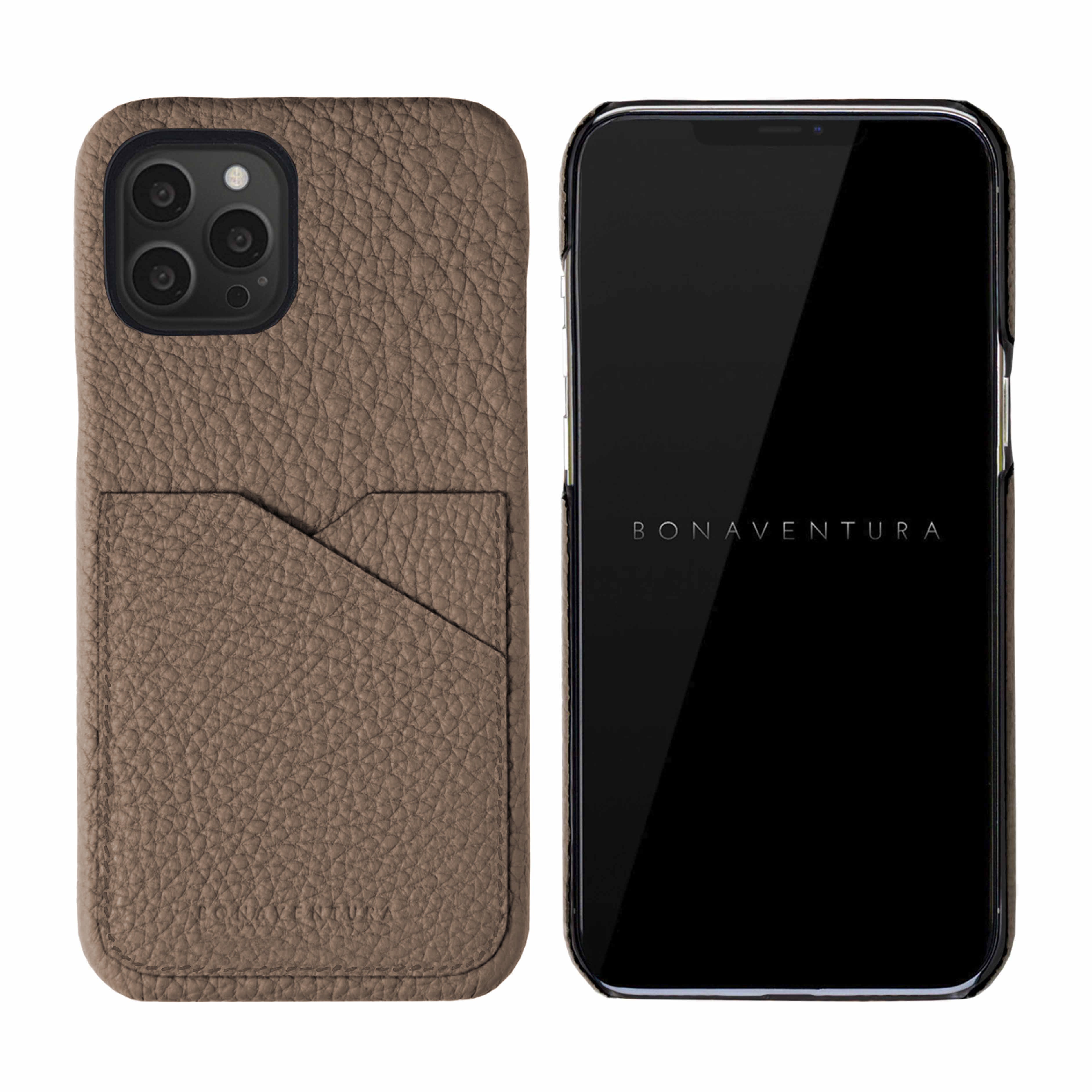 iPhone 13 Pro Max Back Cover Case Shrink Leather (Etoupe)