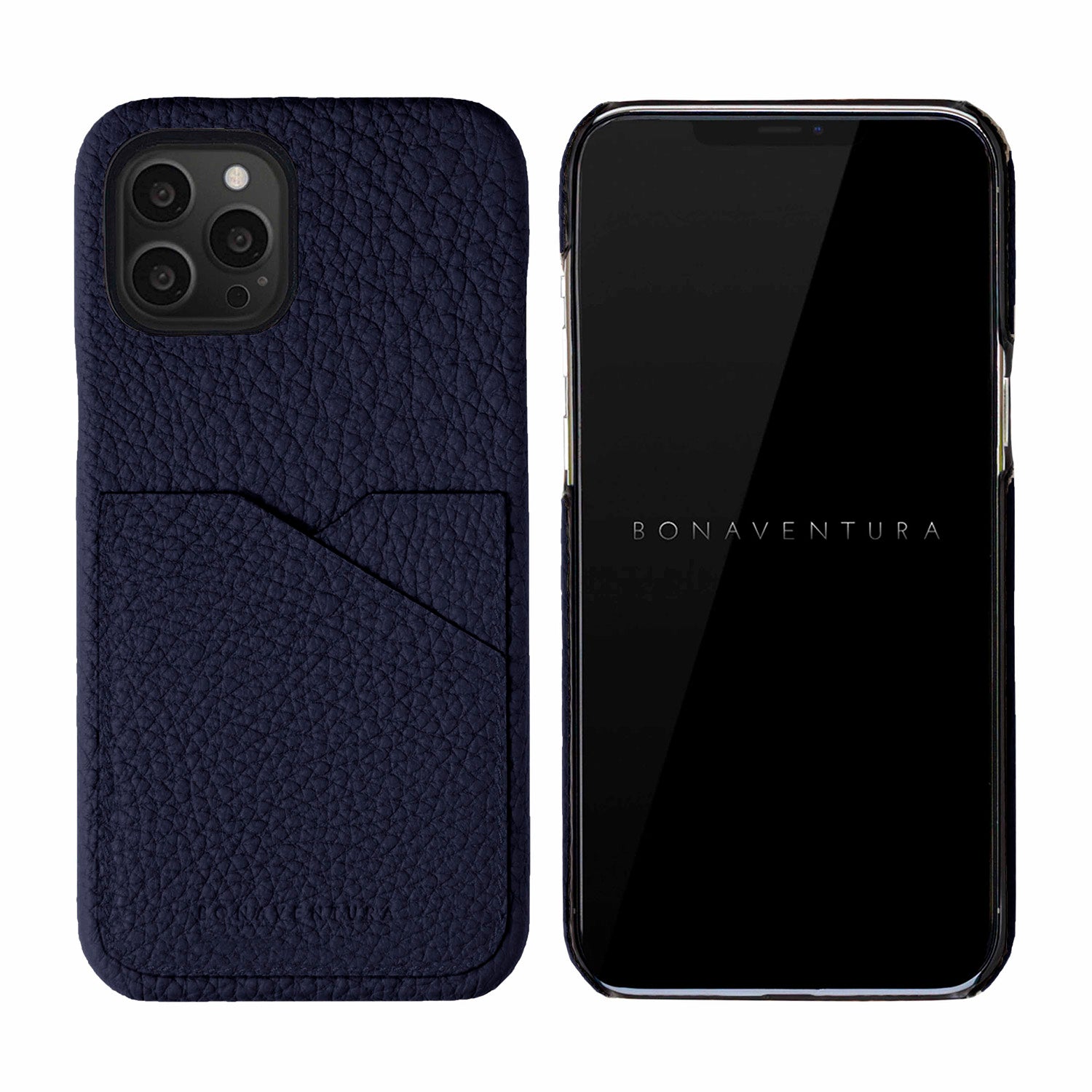 iPhone 13 Pro Max Back Cover Case Shrink Leather (Navy)