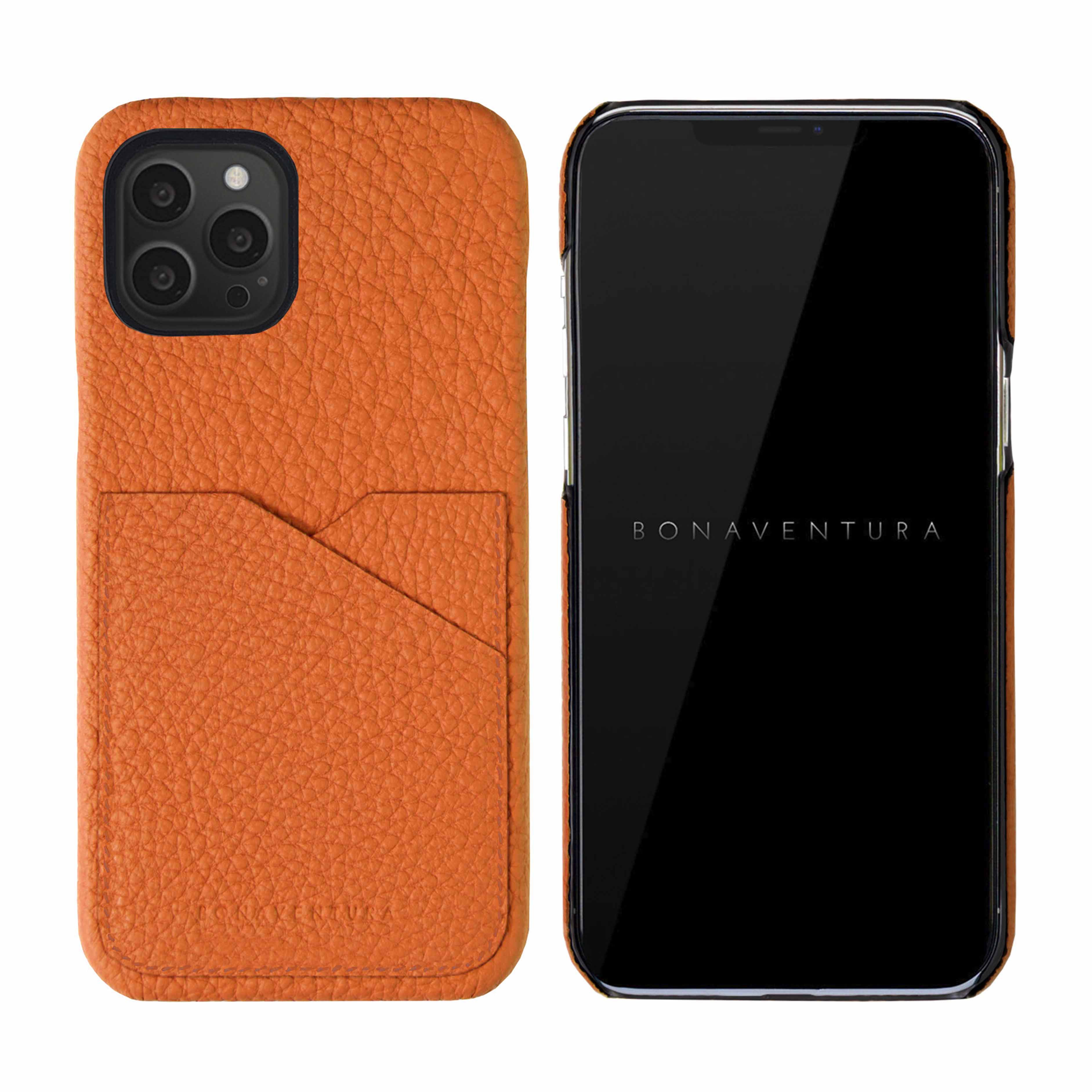 iPhone 13 Pro Max Back Cover Case Shrink Leather (Orange)