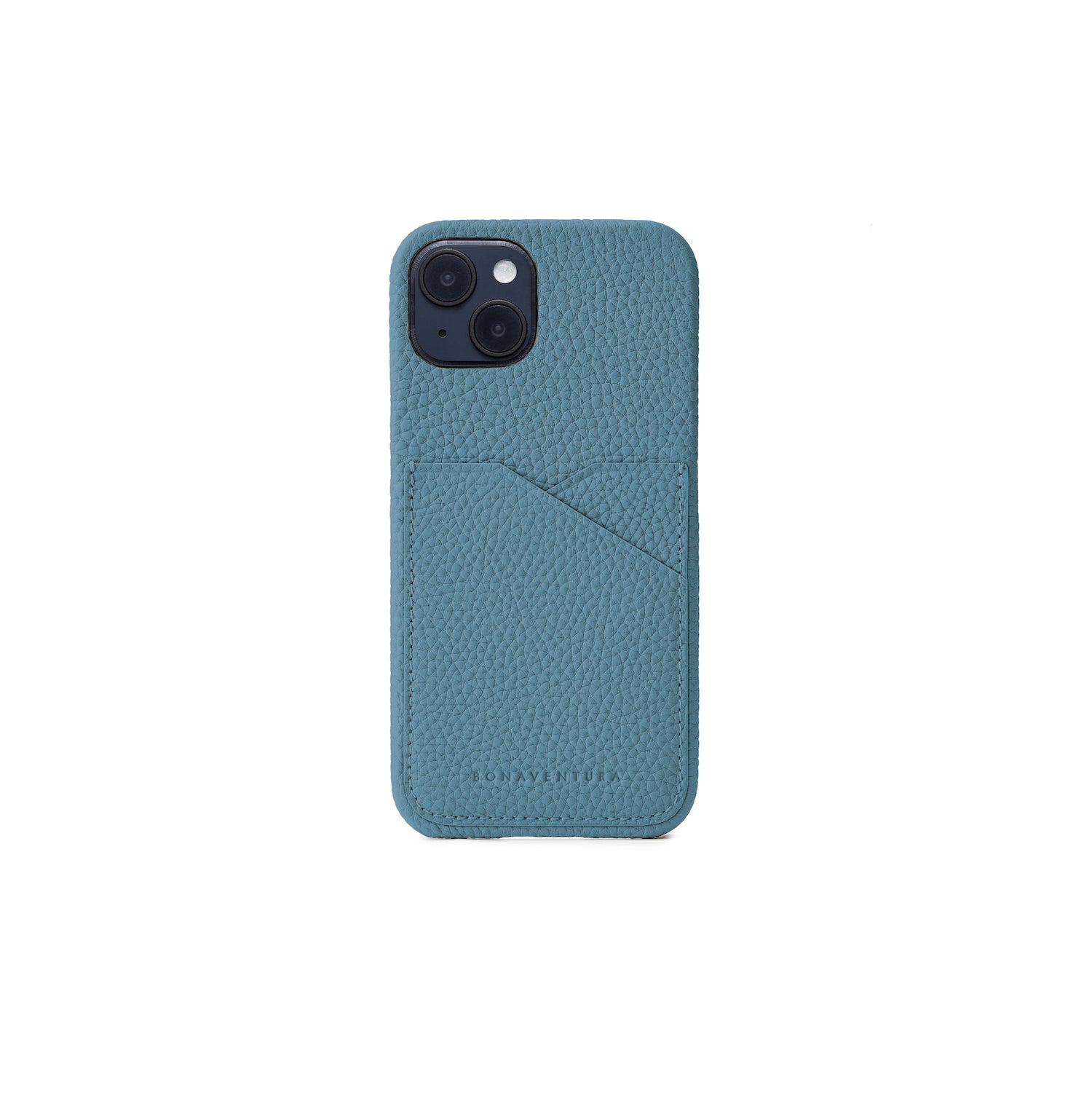 iPhone 14 Back Cover Case Shrink Leather (Blue Cyan)