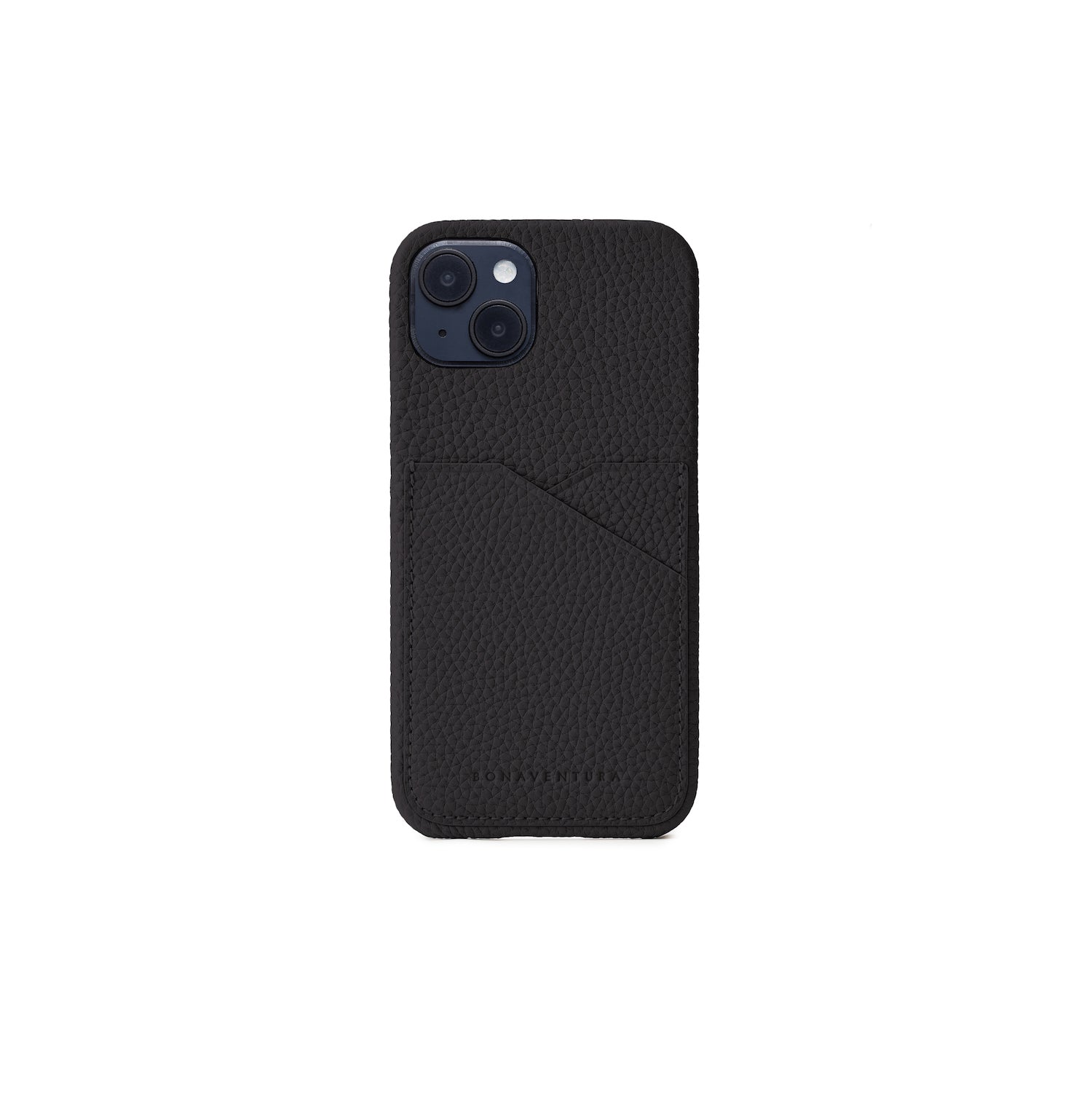 iPhone 14 Back Cover Case Shrink Leather (Black)