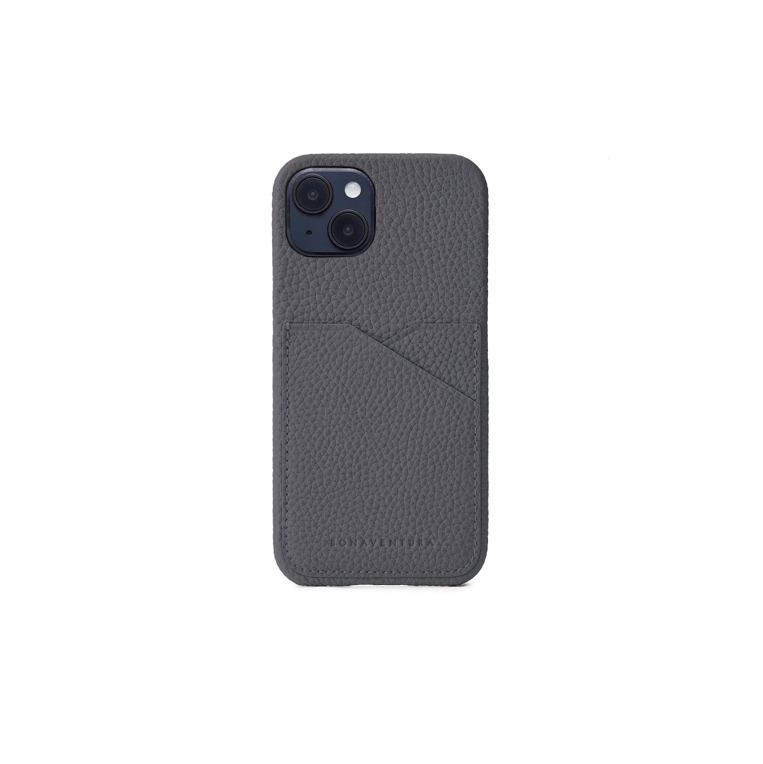 iPhone 14 Back Cover Case Shrink Leather (Charcoal Gray)