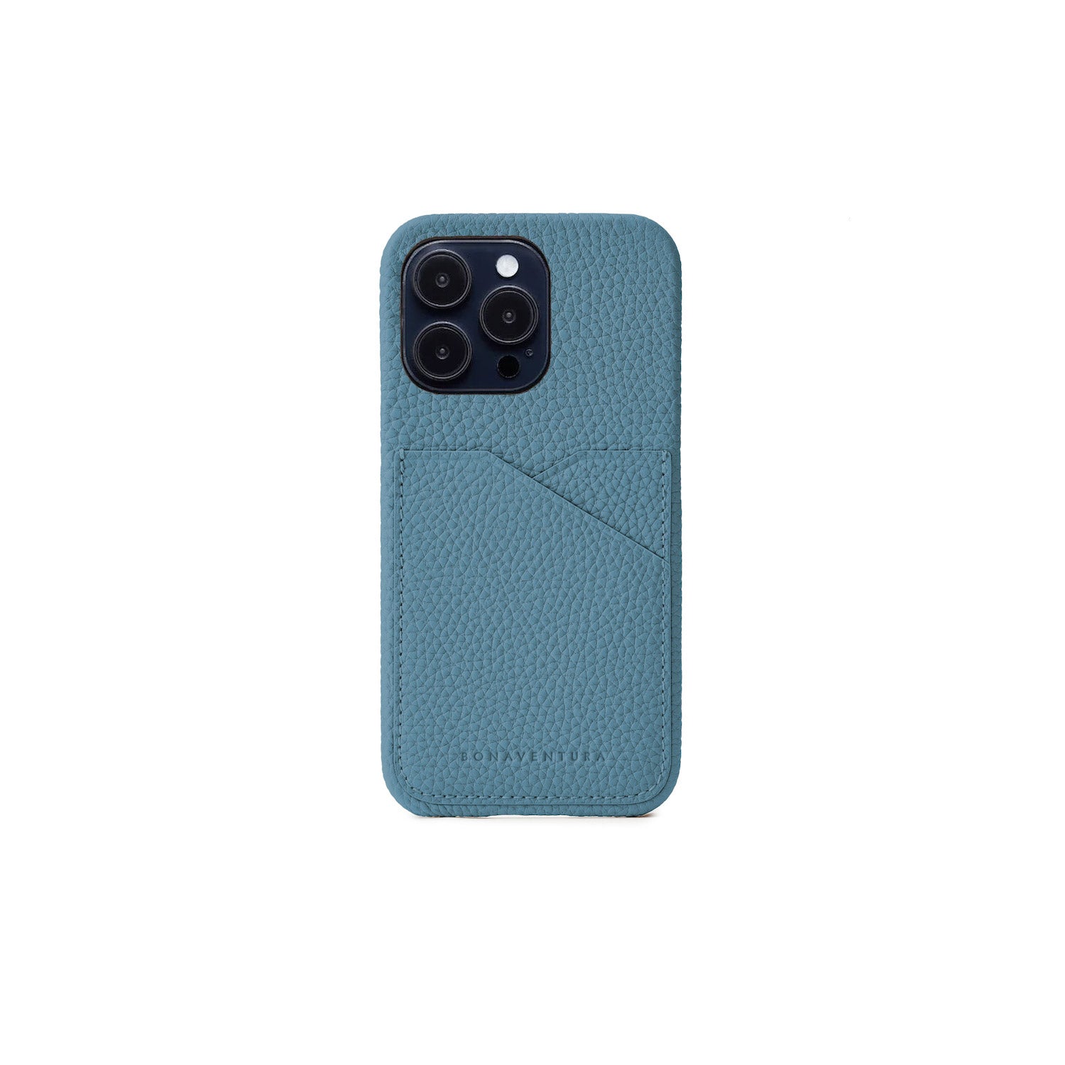 iPhone 14 Pro Back Cover Case Shrink Leather (Blue Cyan)