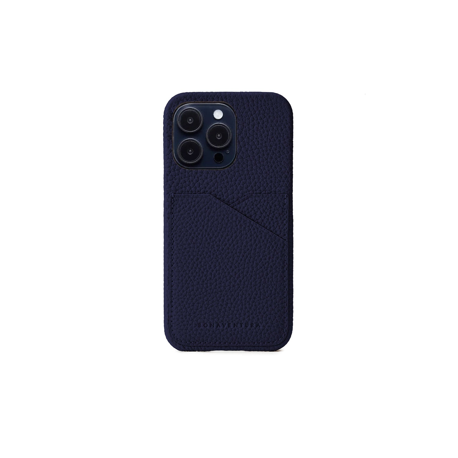 iPhone 14 Pro Back Cover Case Shrink Leather (Navy)