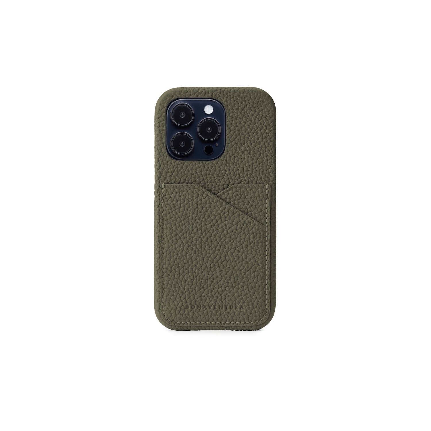 iPhone 14 Pro Back Cover Case Shrink Leather (Olive)