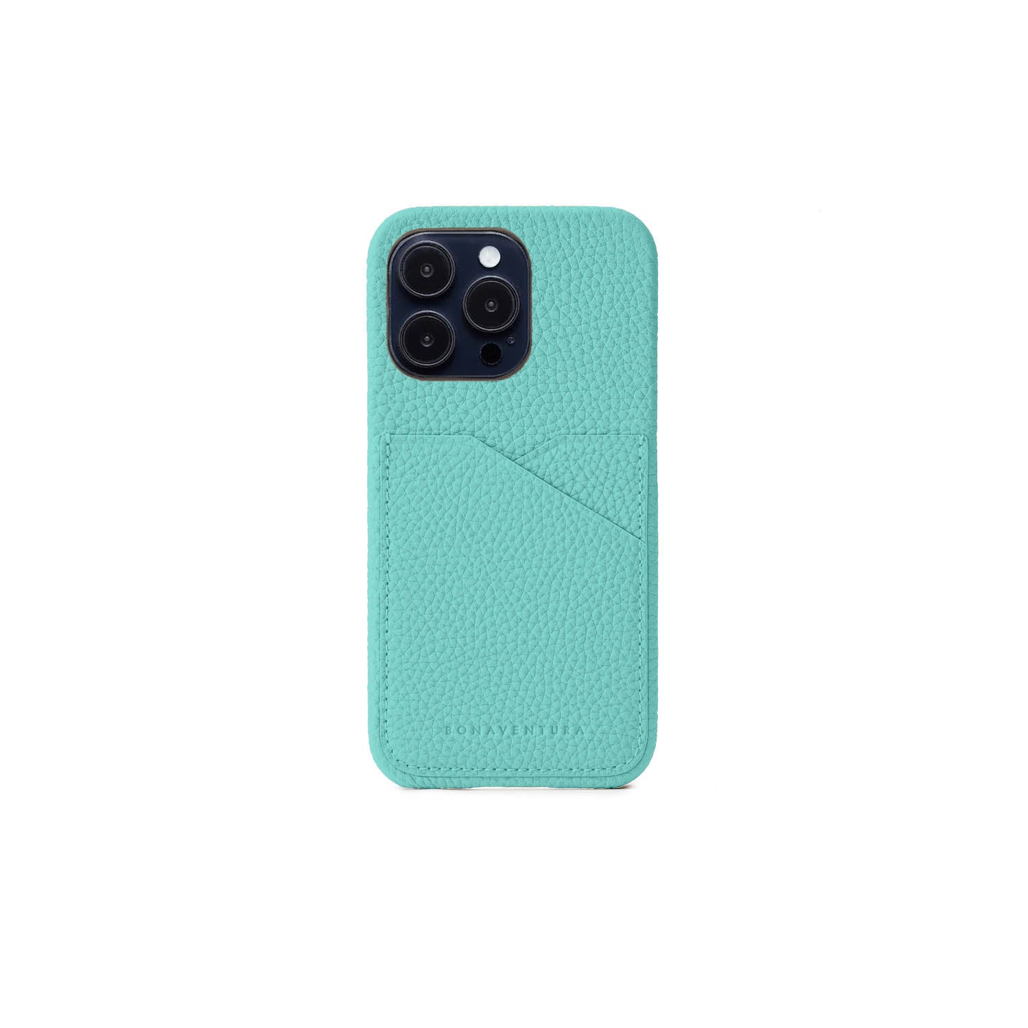 iPhone 14 Pro Back Cover Case Shrink Leather (Atoll Blue (Etoupe edge paint))