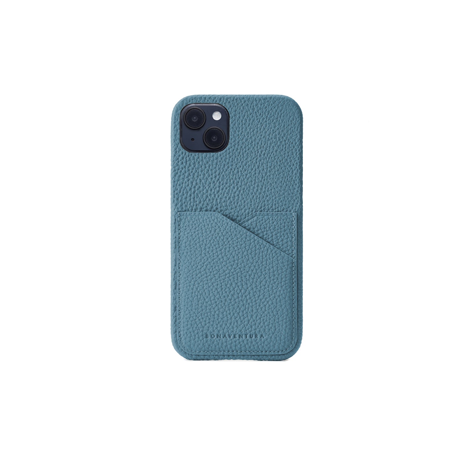 iPhone 14 Plus Back Cover Case Shrink Leather (Blue Cyan)