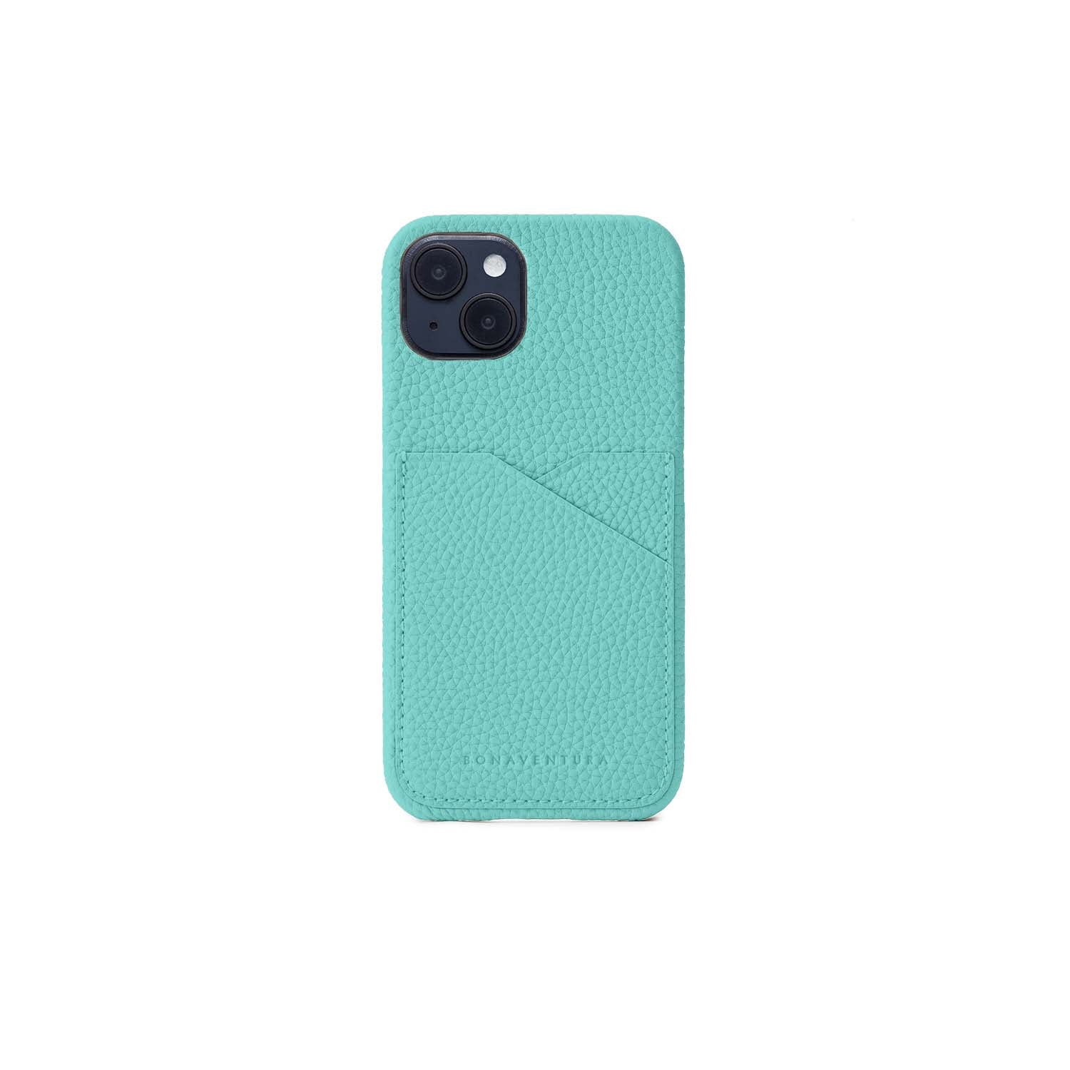 iPhone 14 Plus Back Cover Case Shrink Leather (Atoll Blue (Etoupe edge paint))