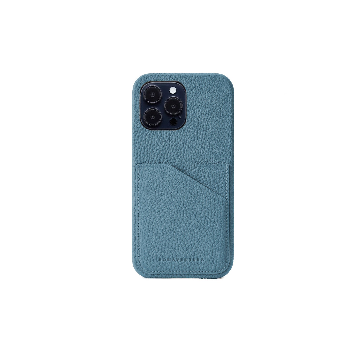 iPhone 14 Pro Max Back Cover Case Shrink Leather (Blue Cyan)