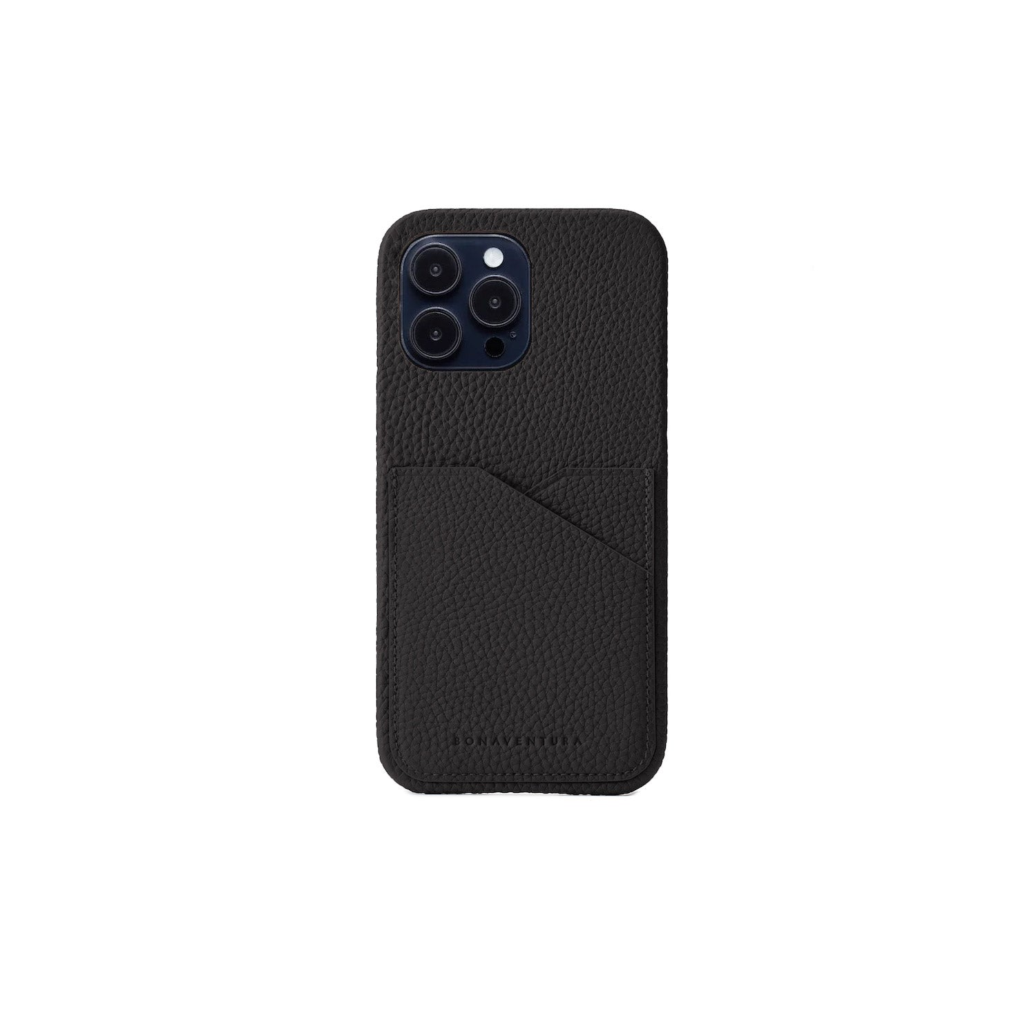 iPhone 14 Pro Max Back Cover Case Shrink Leather (Black)