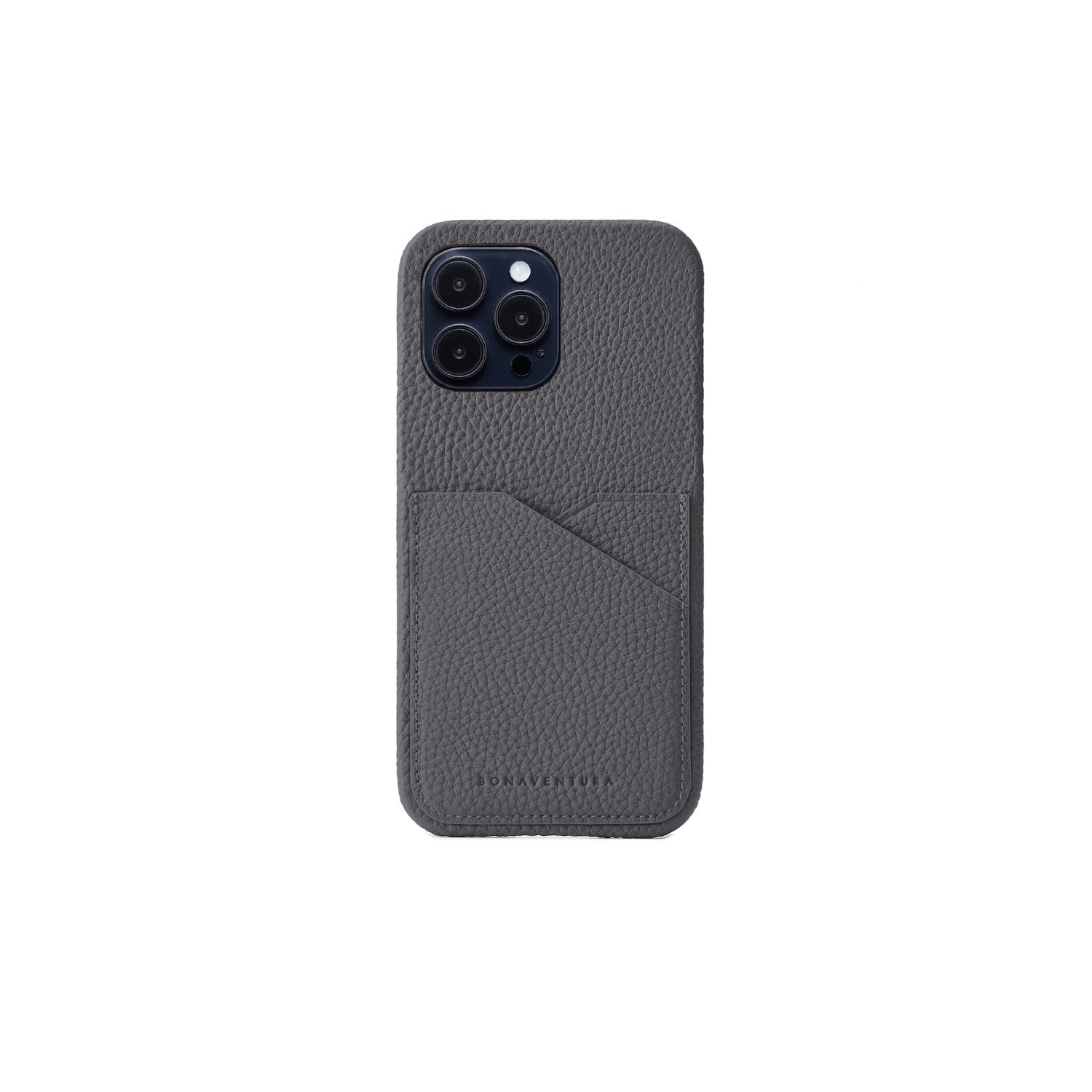 iPhone 14 Pro Max Back Cover Case Shrink Leather (Charcoal Gray)