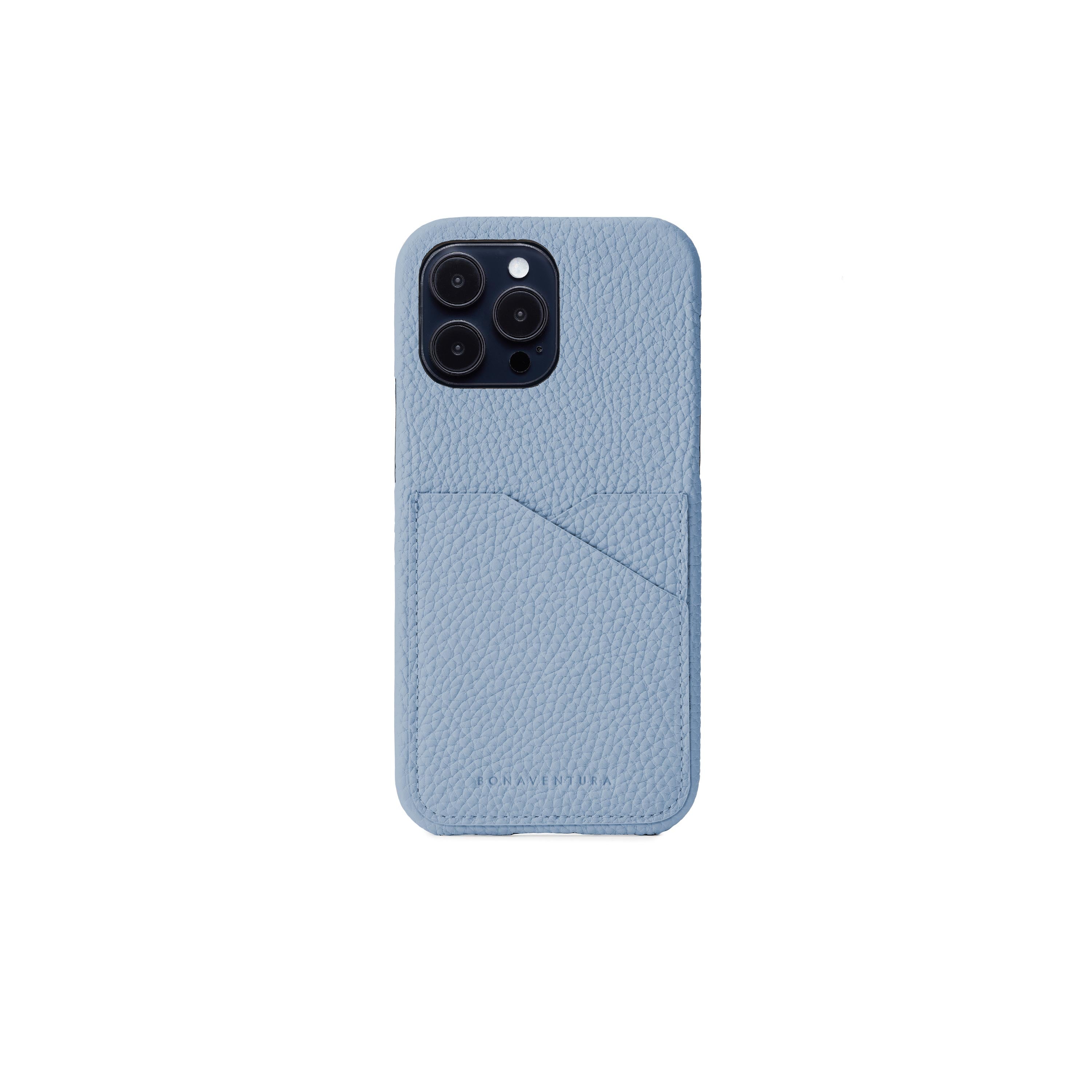 iPhone 14 Pro Max Back Cover Case Shrink Leather (Ice Blue)