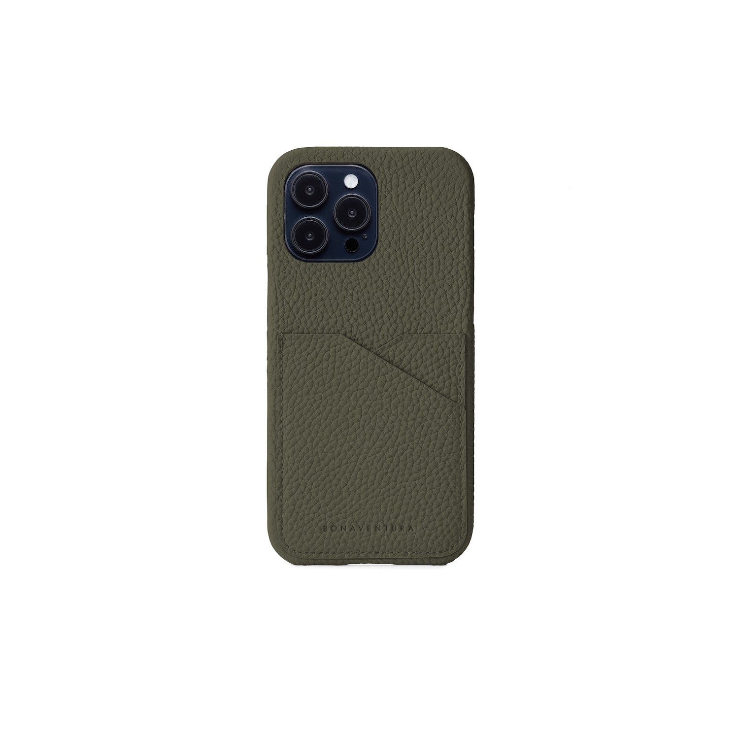 iPhone 14 Pro Max Back Cover Case Shrink Leather (Olive)