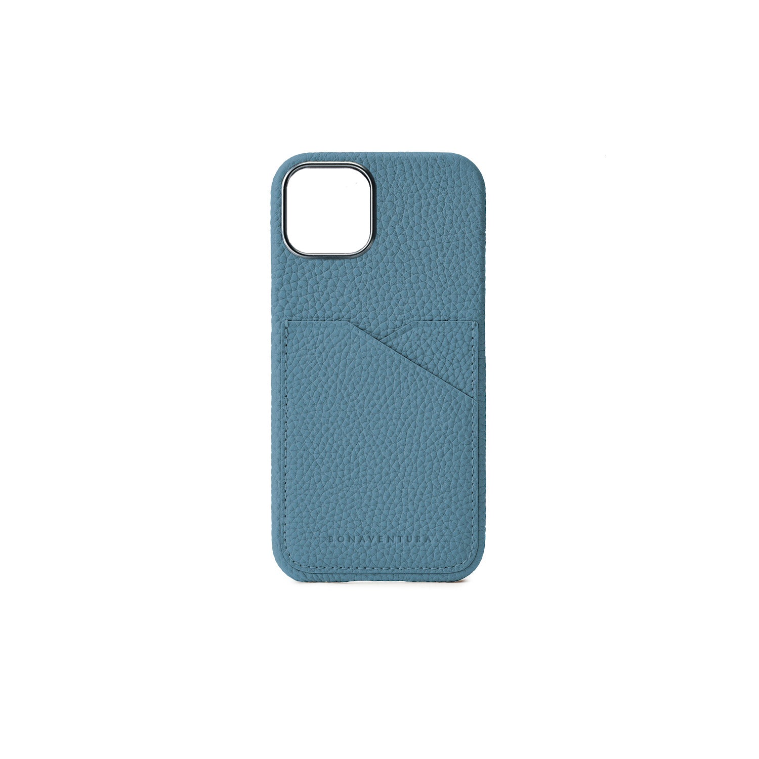 iPhone 15 Back Cover Case Shrink Leather (Blue Cyan)