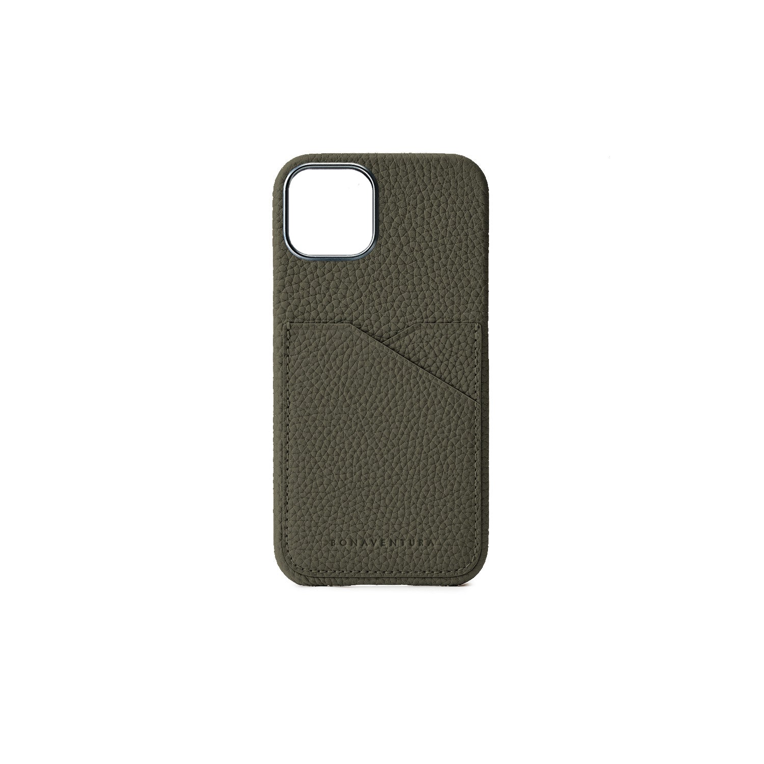 iPhone 15 Back Cover Case Shrink Leather (Olive)