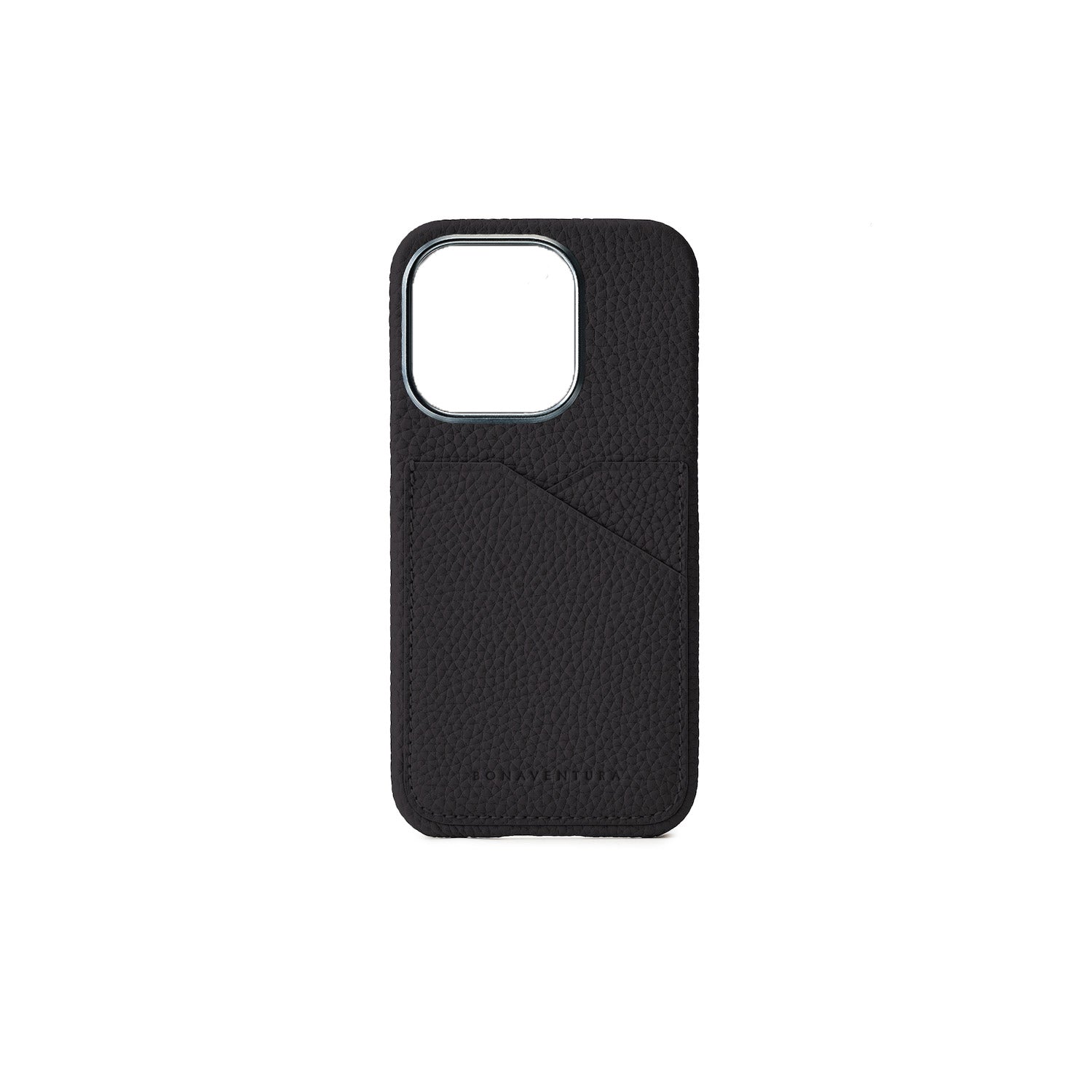 iPhone 15 Pro Back Cover Case Shrink Leather (Black)
