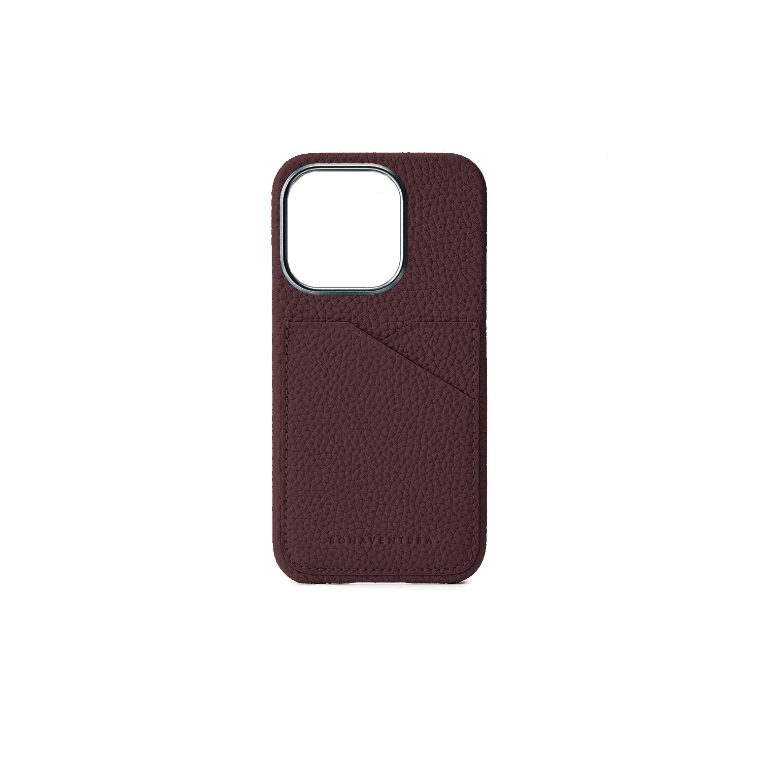iPhone 15 Pro Back Cover Case Shrink Leather (Bordeaux)