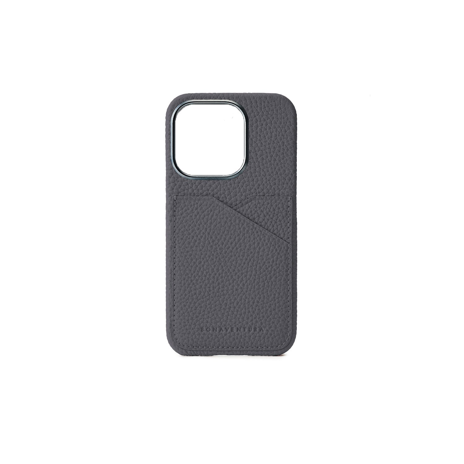 iPhone 15 Pro Back Cover Case Shrink Leather (Charcoal Gray)