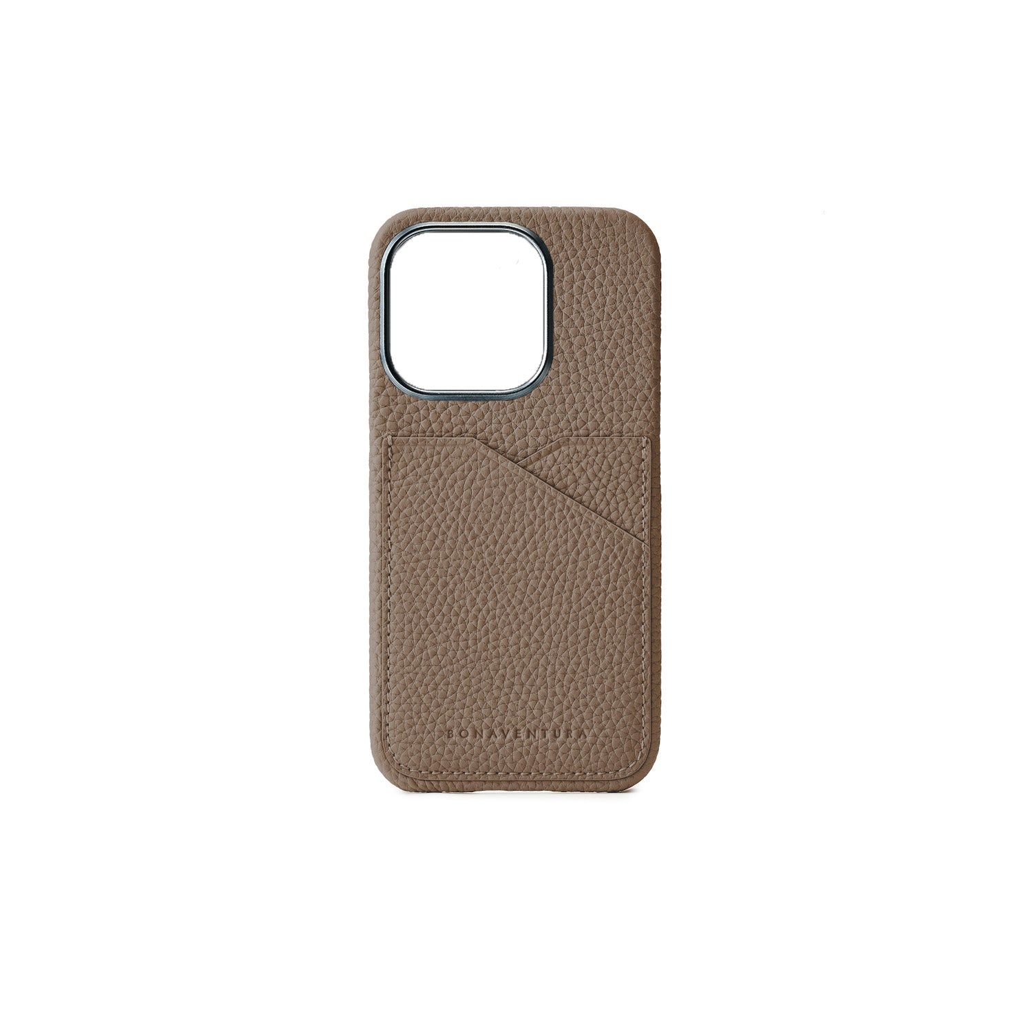 iPhone 15 Pro Back Cover Case Shrink Leather (Etoupe)