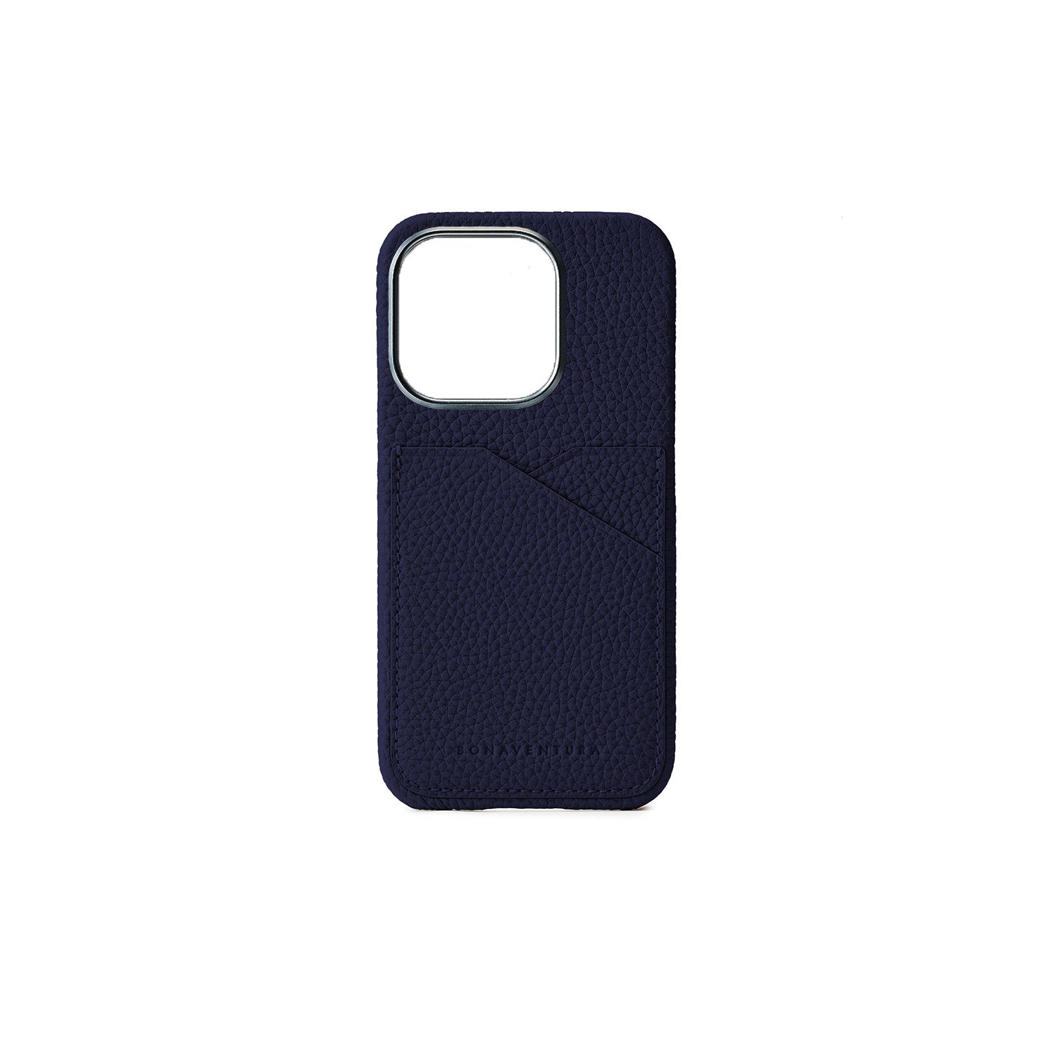 iPhone 15 Pro Back Cover Case Shrink Leather (Navy)