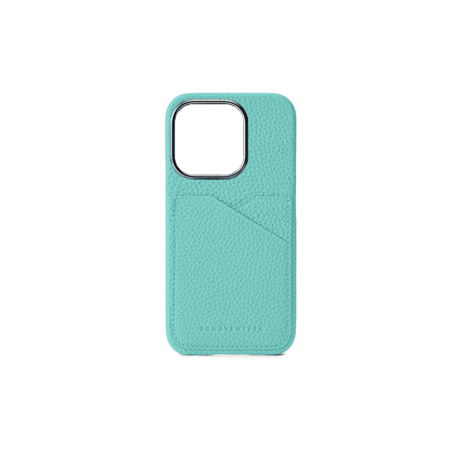 iPhone 15 Pro Back Cover Case Shrink Leather (Atoll Blue (Etoupe edge paint))