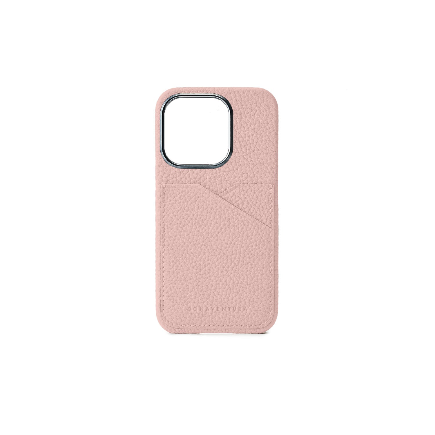 iPhone 15 Pro Back Cover Case Shrink Leather (Sakura Pink (Etoupe edge paint))