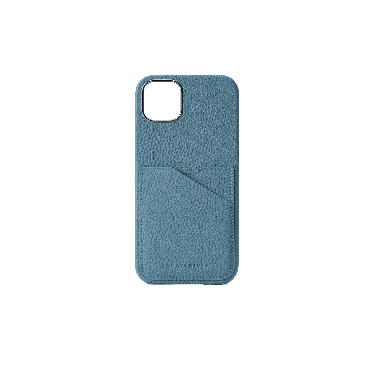 iPhone 15 Plus Back Cover Case Shrink Leather (Blue Cyan)