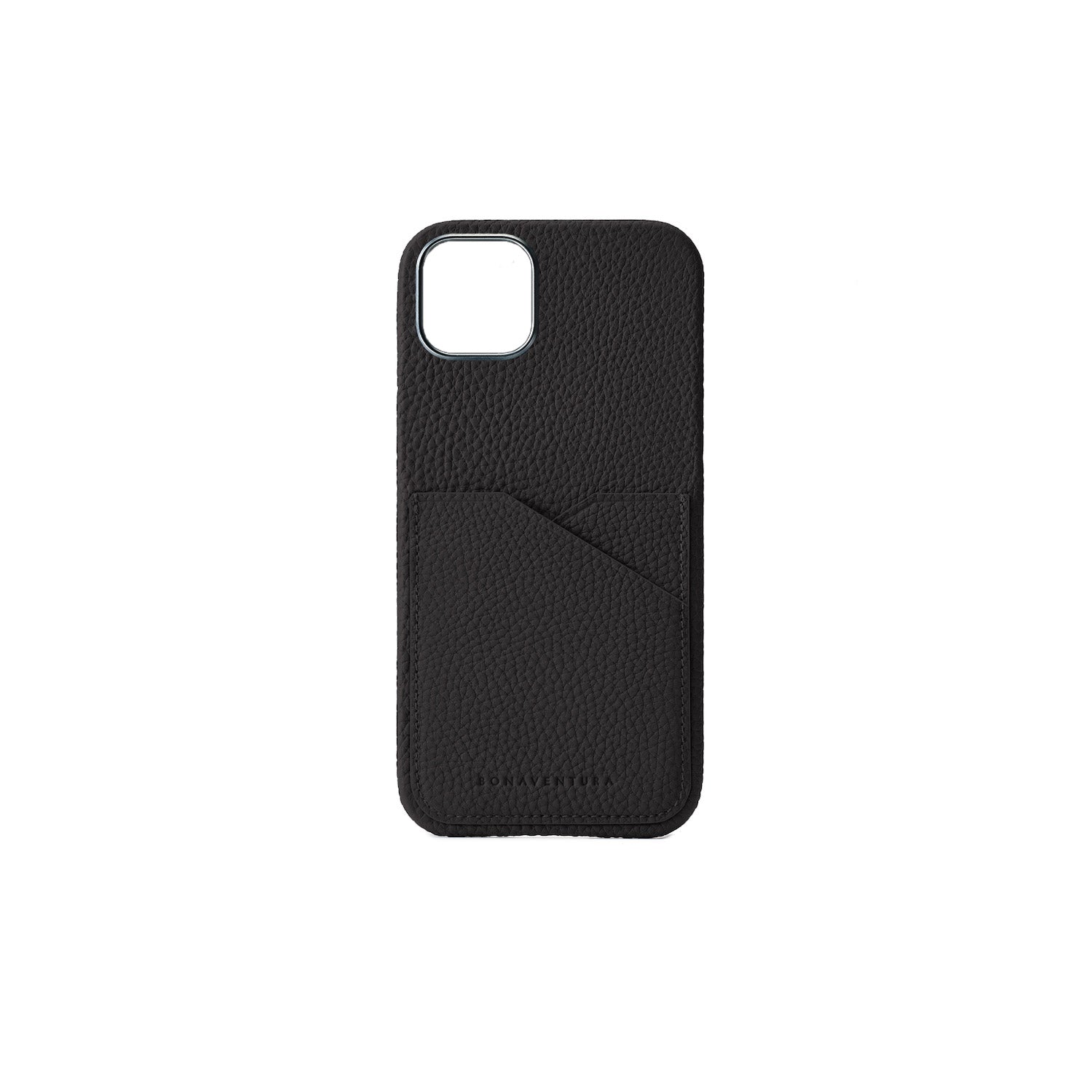 iPhone 15 Plus Back Cover Case Shrink Leather (Black)