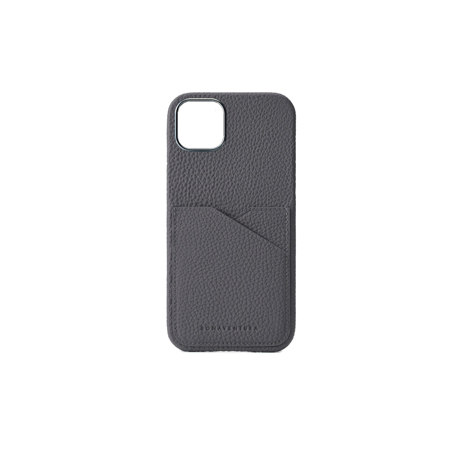 iPhone 15 Plus Back Cover Case Shrink Leather (Charcoal Gray)