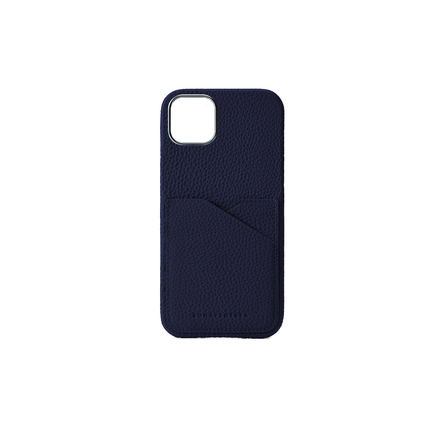 iPhone 15 Plus Back Cover Case Shrink Leather (Navy)