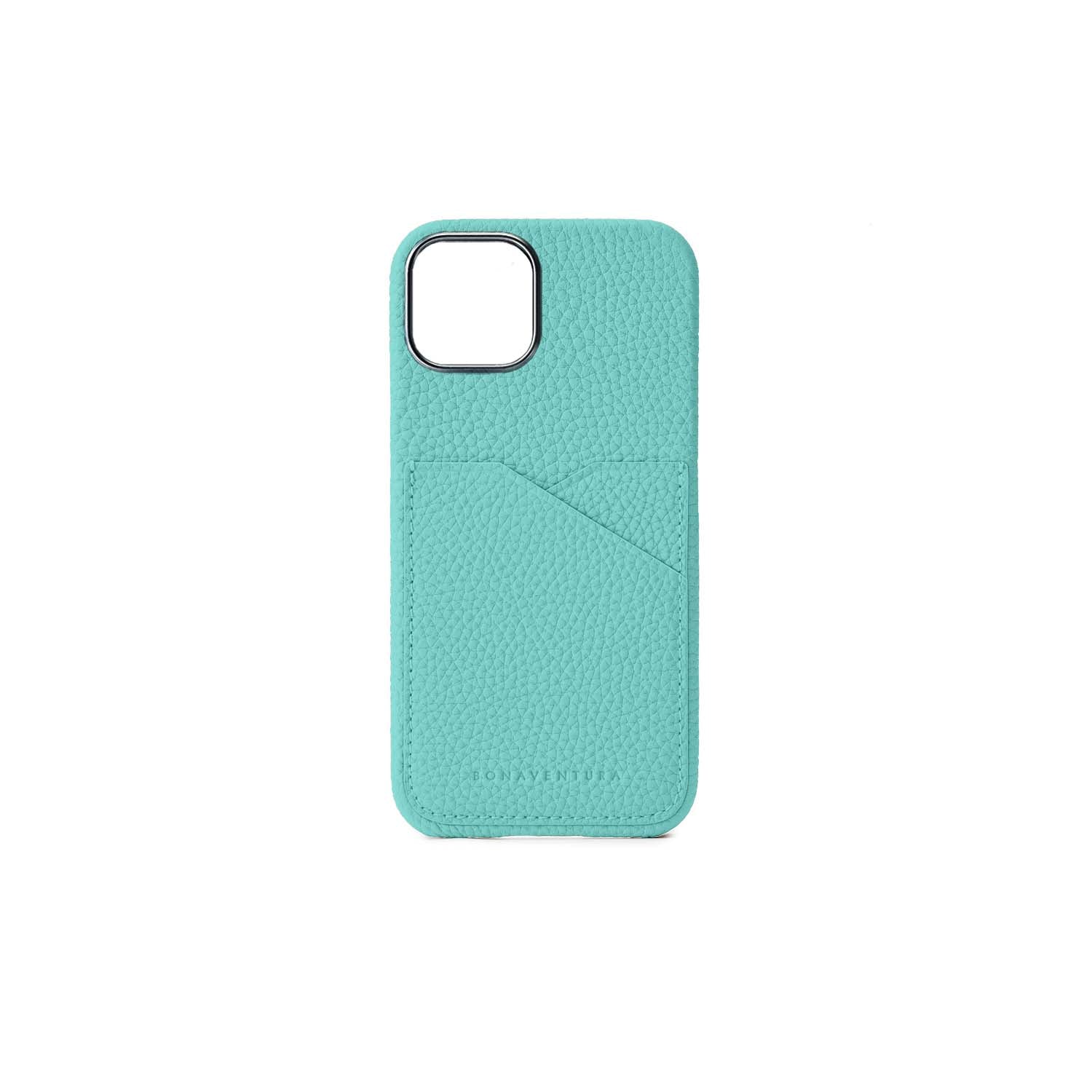 iPhone 15 Plus Back Cover Case Shrink Leather (Atoll Blue (Etoupe edge paint))