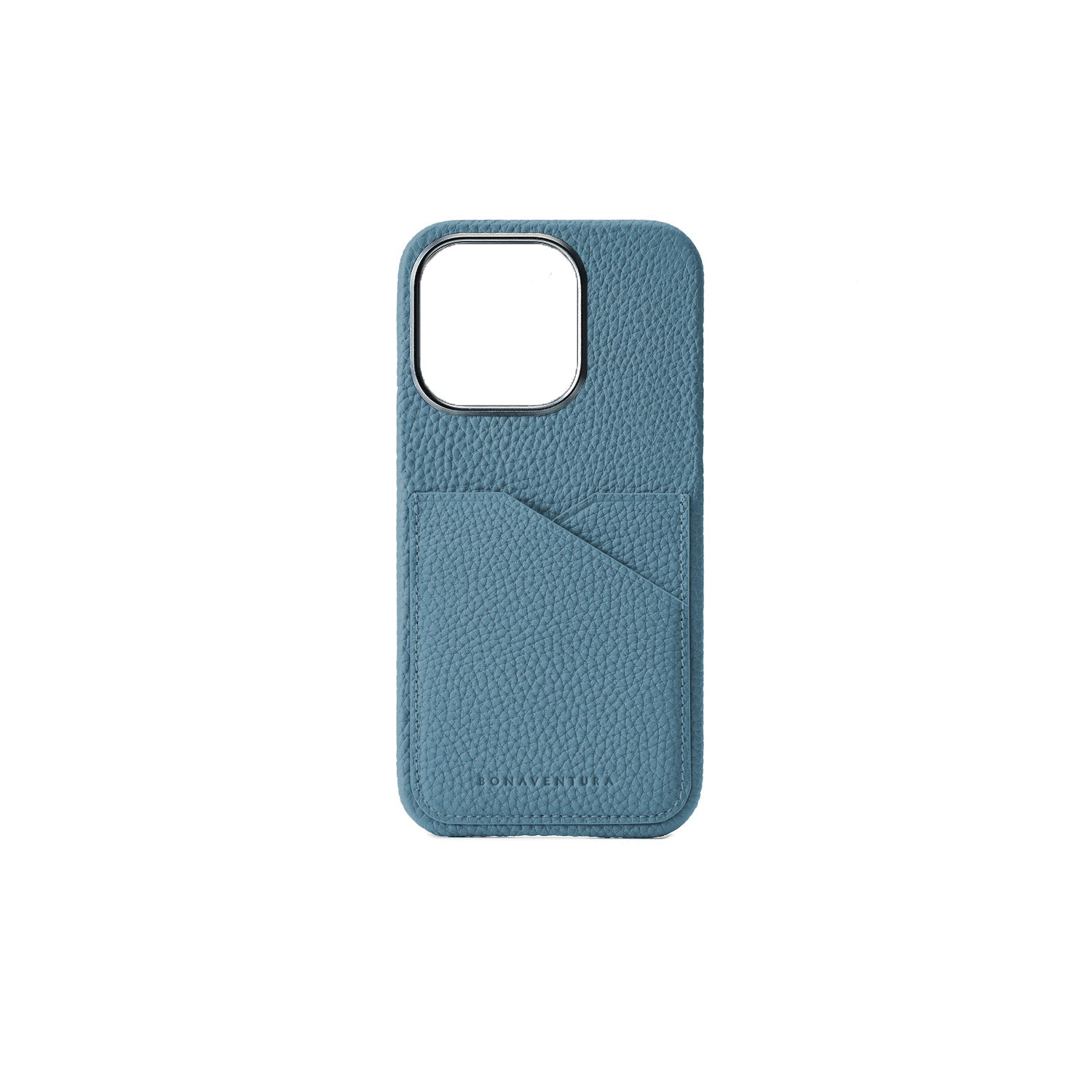 iPhone 15 Pro Max Back Cover Case Shrink Leather (Blue Cyan)