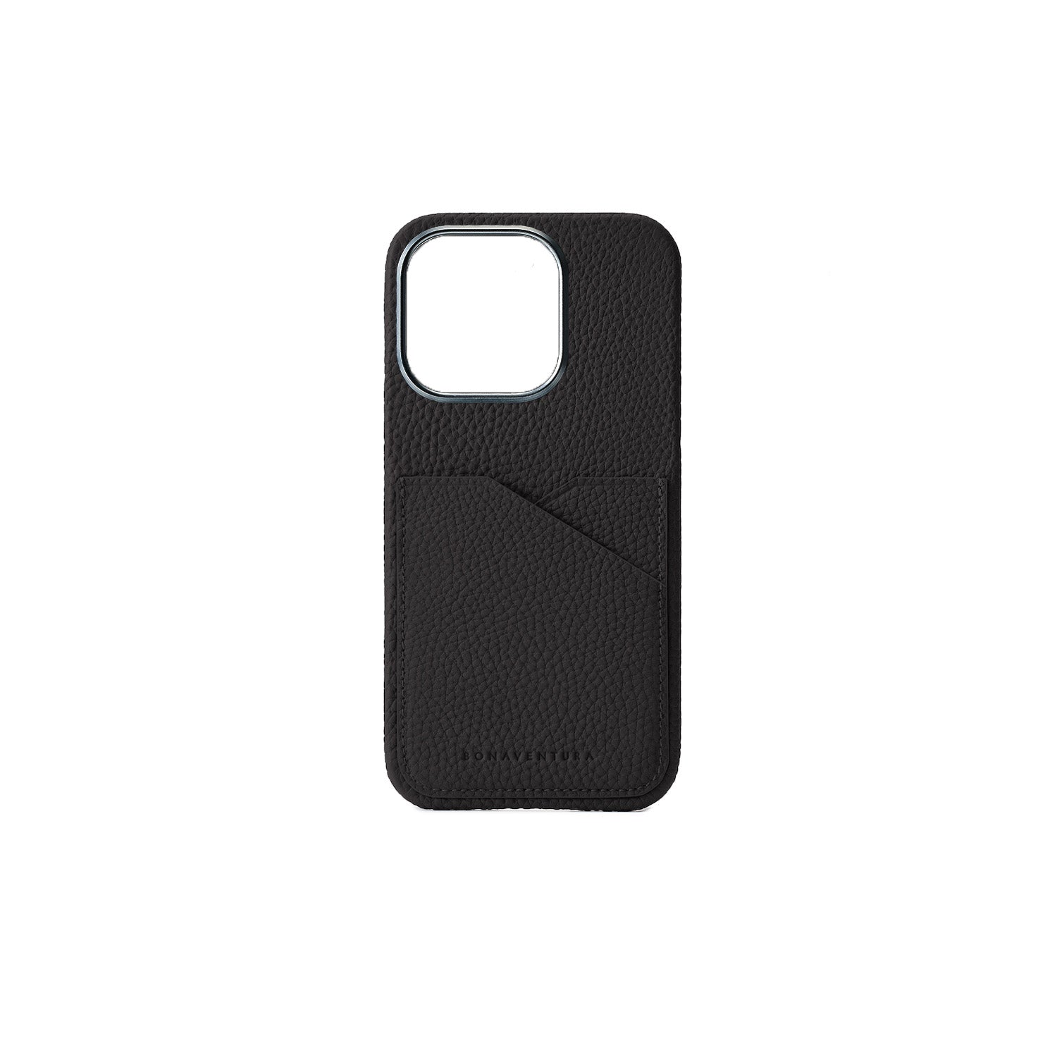iPhone 15 Pro Max Back Cover Case Shrink Leather (Black)