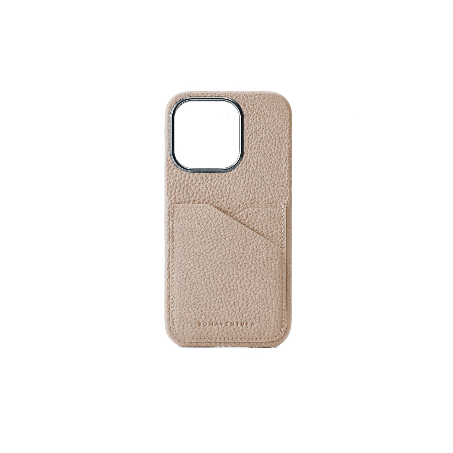 iPhone 15 Pro Max Back Cover Case Shrink Leather (Greige)