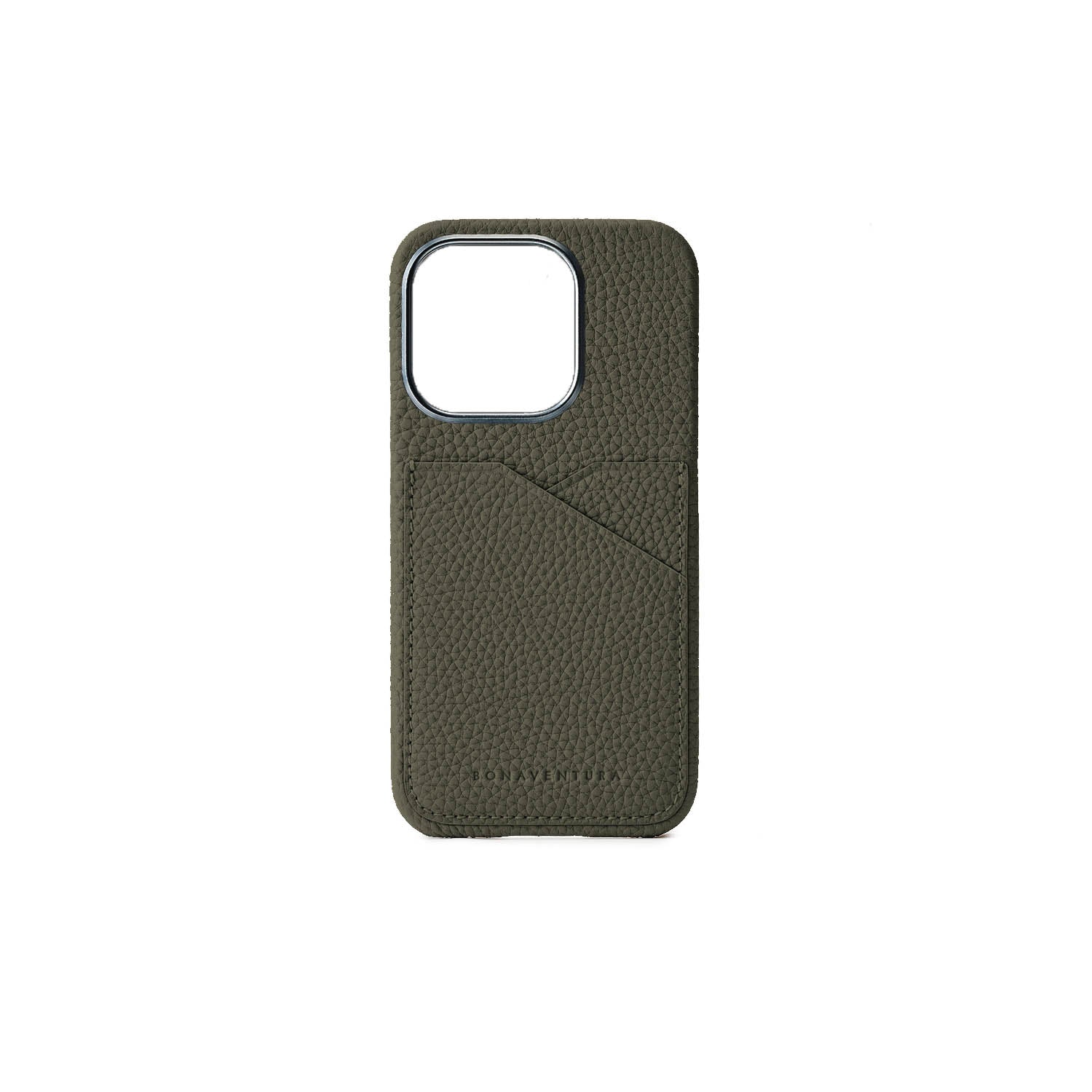 iPhone 15 Pro Max Back Cover Case Shrink Leather (Olive)