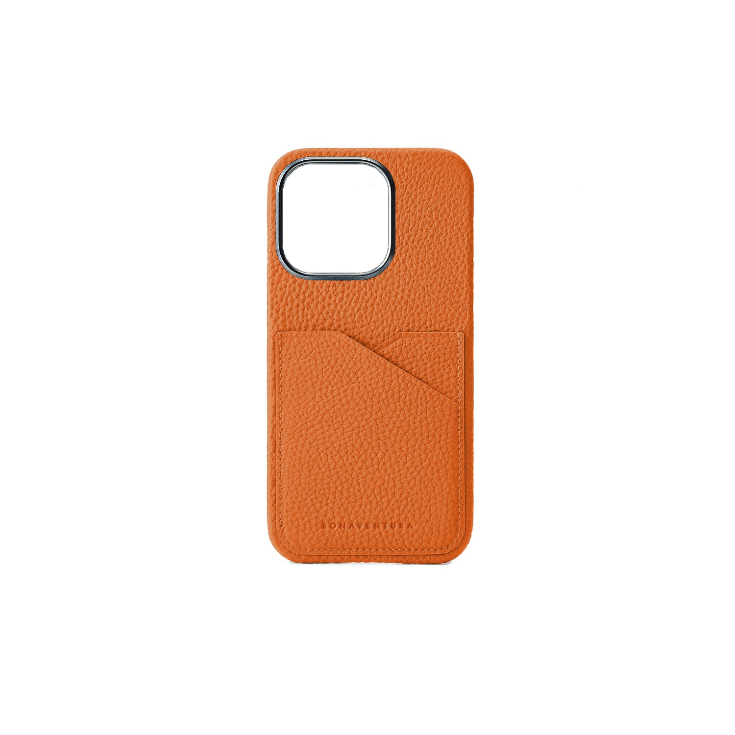 iPhone 15 Pro Max Back Cover Case Shrink Leather (Orange)