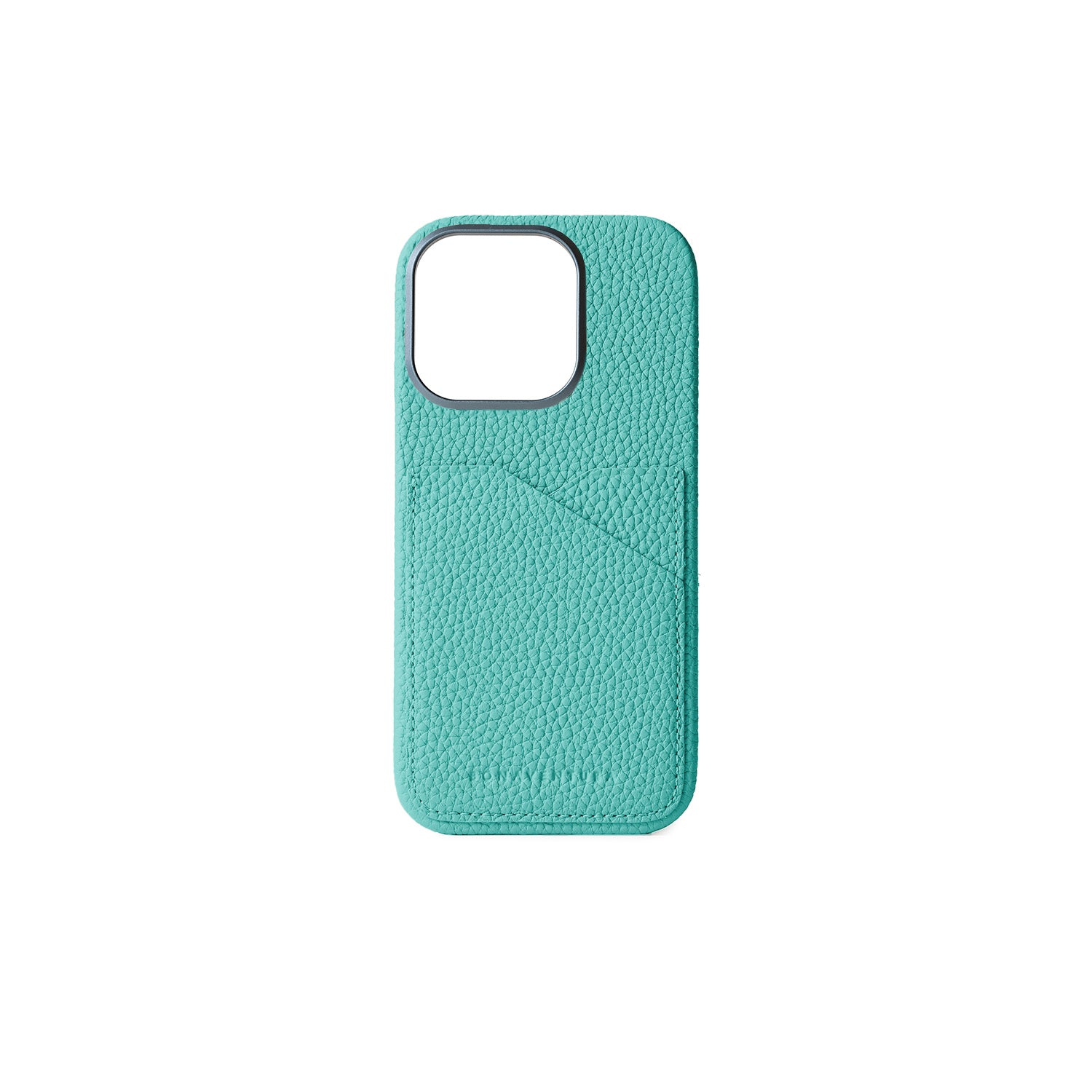iPhone 16 Pro Back Cover Case Shrink Leather (Atoll Blue (Etoupe edge paint))