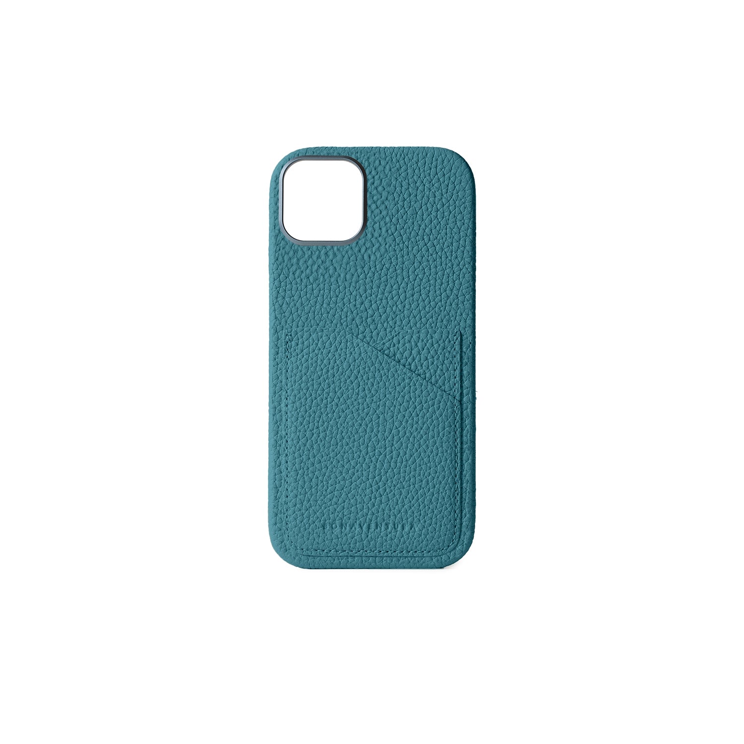 iPhone 16 Plus Back Cover Case Shrink Leather (Blue Cyan)