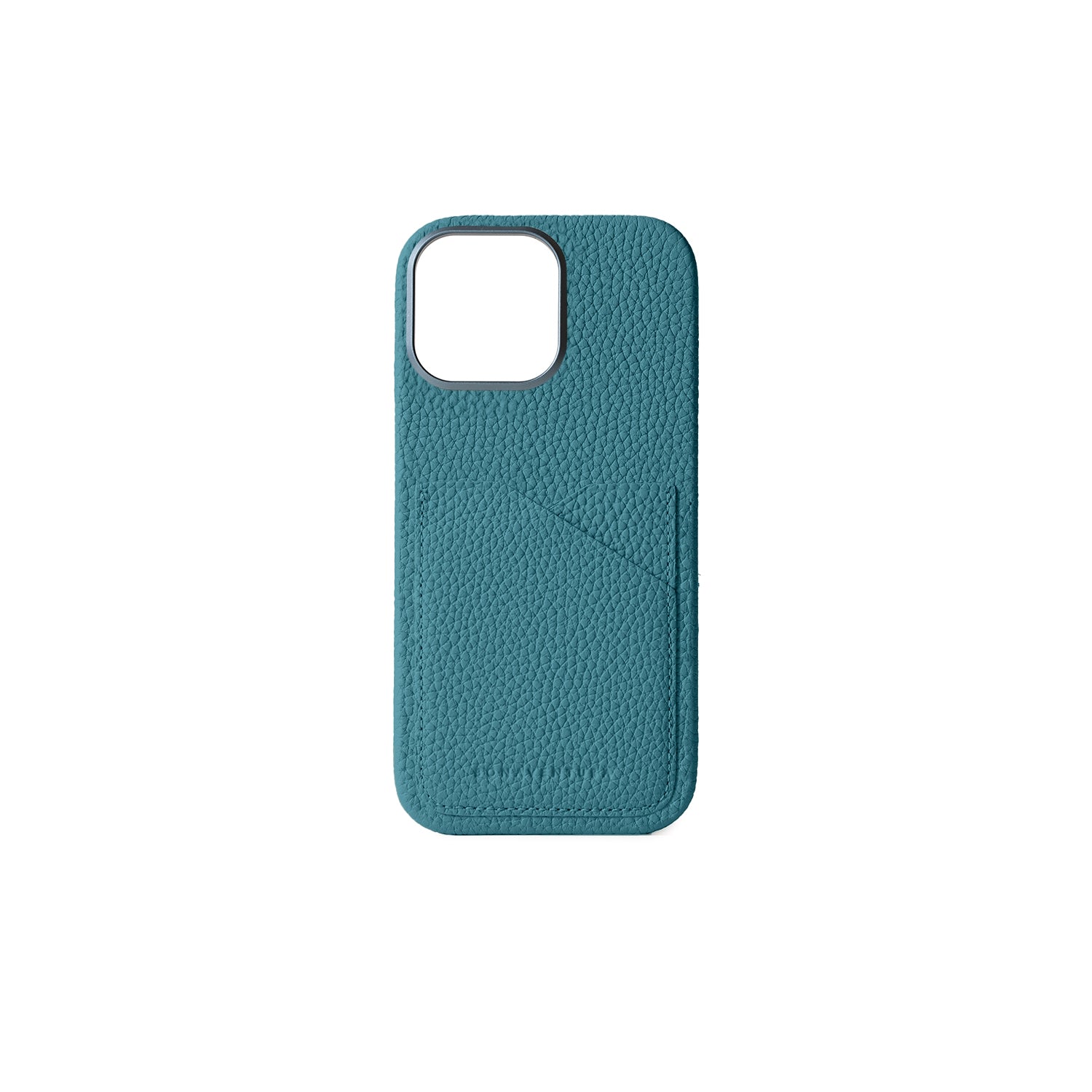 iPhone 16 Pro Max Back Cover Case Shrink Leather (Blue Cyan)
