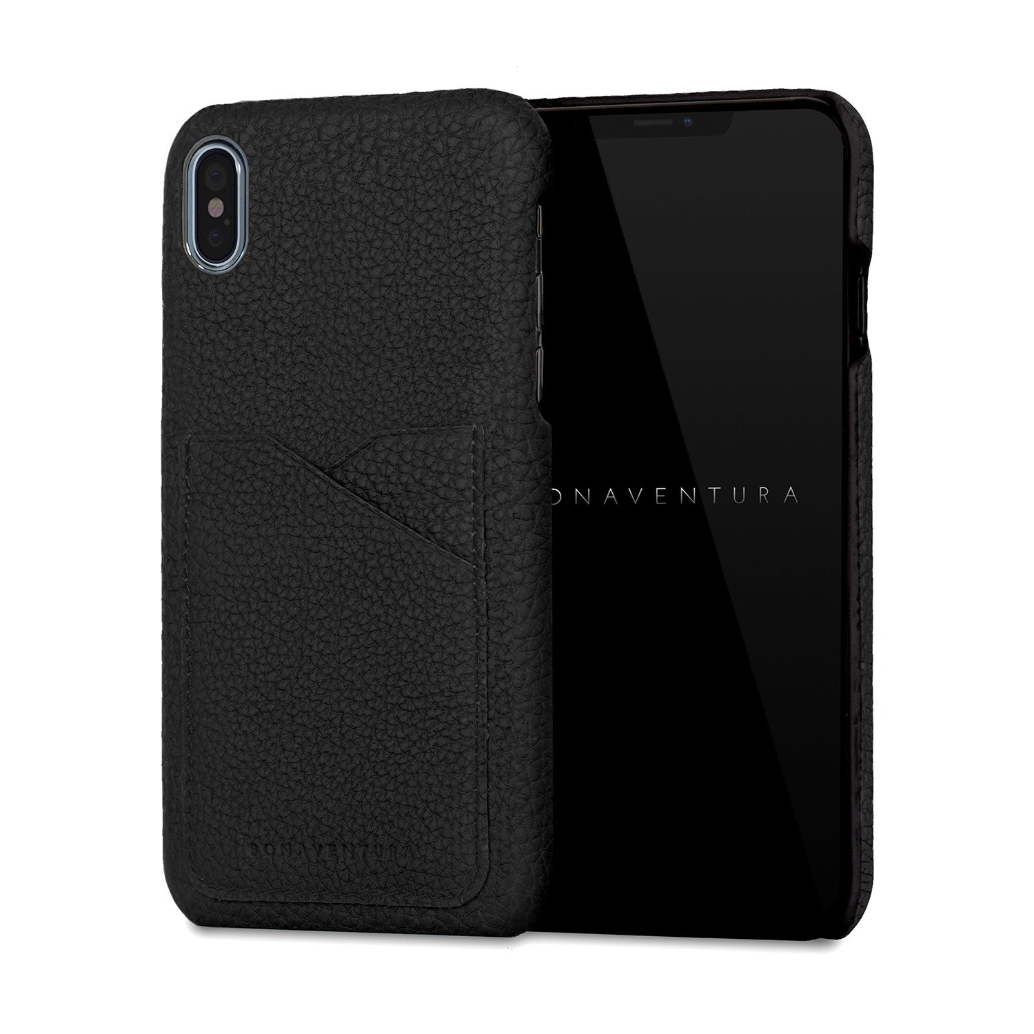 iPhone Xs Max Back Cover Case Shrink Leather (Black)
