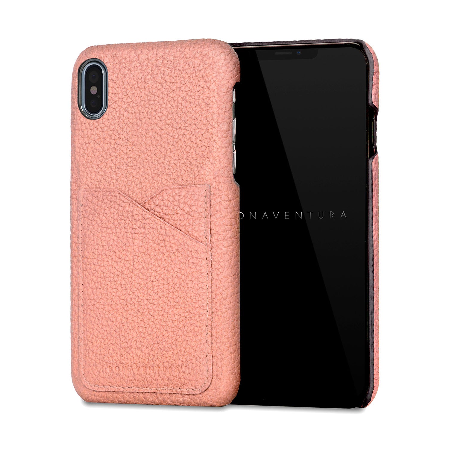 iPhone Xs Max Back Cover Case Shrink Leather (Coral Pink)