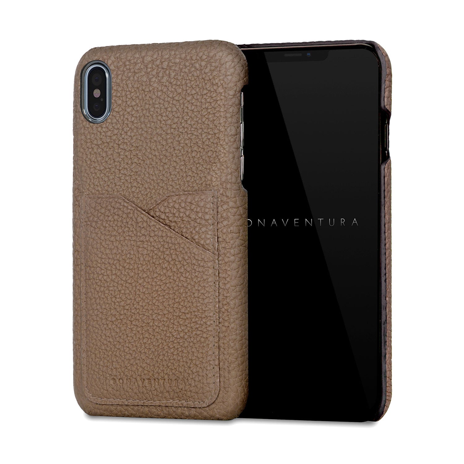 iPhone Xs Max Back Cover Case Shrink Leather (Etoupe)