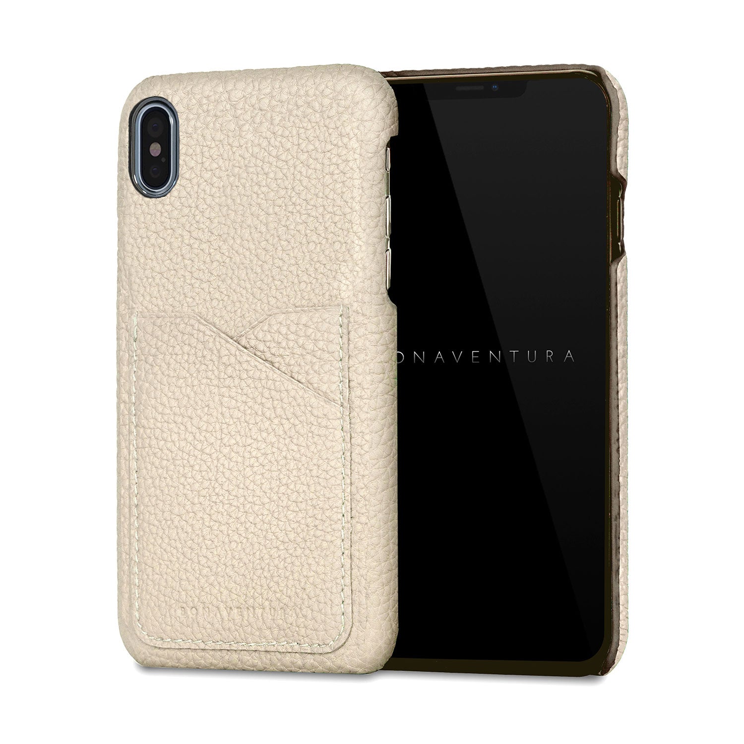 iPhone Xs Max Back Cover Case Shrink Leather (Ivory)