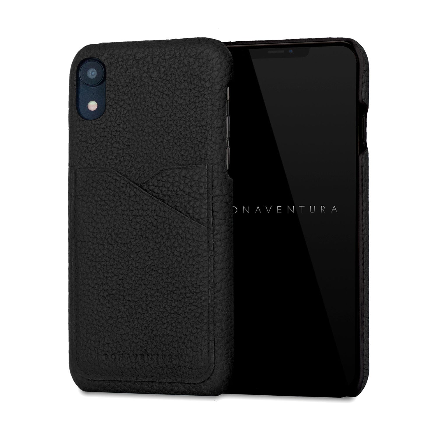 iPhone XR Back Cover Case Shrink Leather (Black)