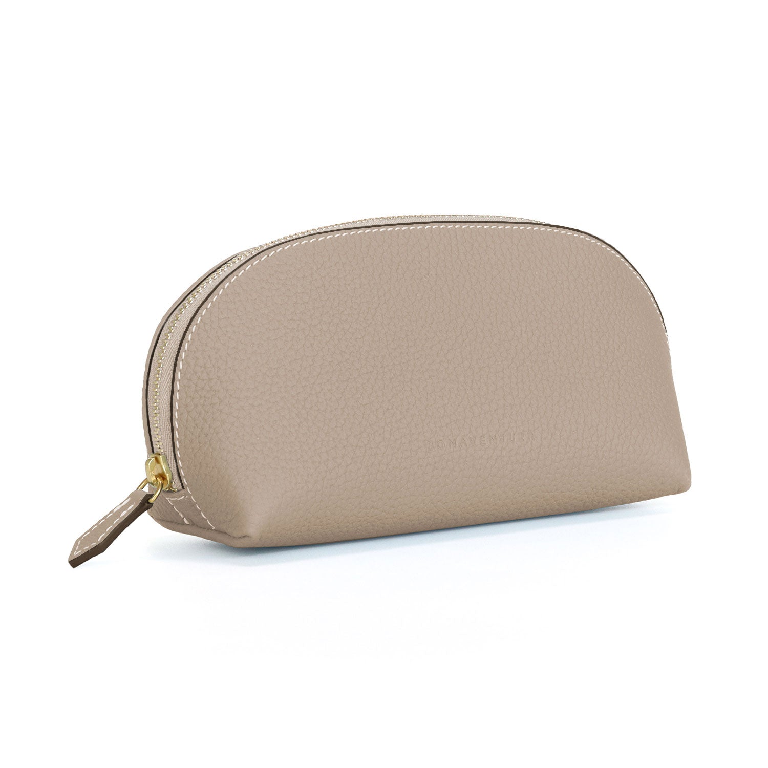 Cosmetic Pouch Bottalato Leather (Greige - Small)