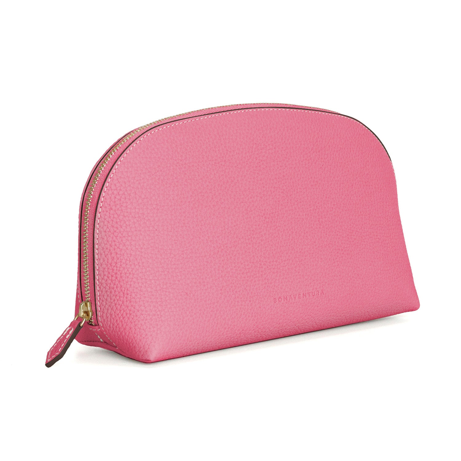 Cosmetic Pouch Shrink Leather (Azalee Pink - Large)