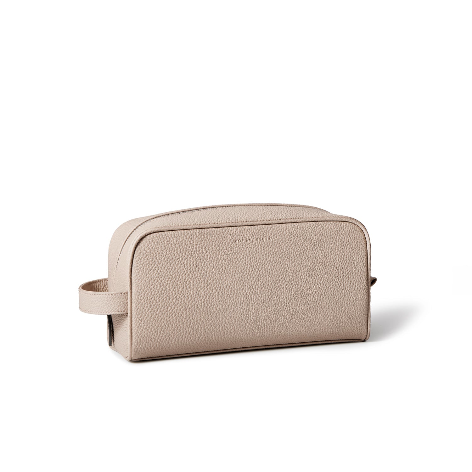 Square Travel Pouch Shrink Leather (Greige)