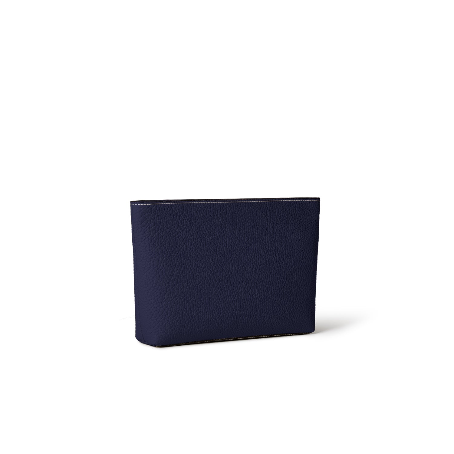 Square Pouch Shrink Leather (Navy - Small)