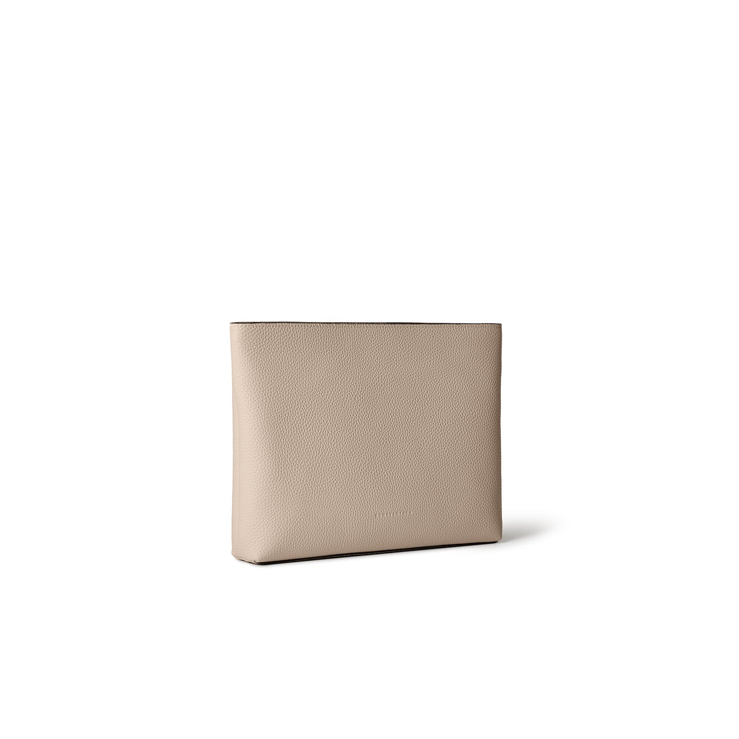 Square Pouch Shrink Leather (Greige - Medium)