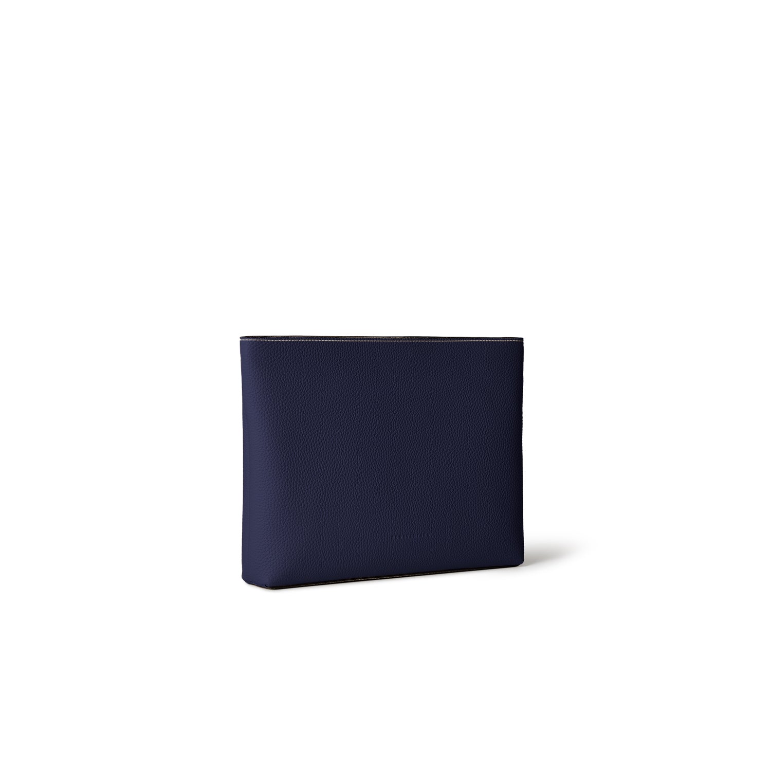 Square Pouch Shrink Leather (Navy - Medium)